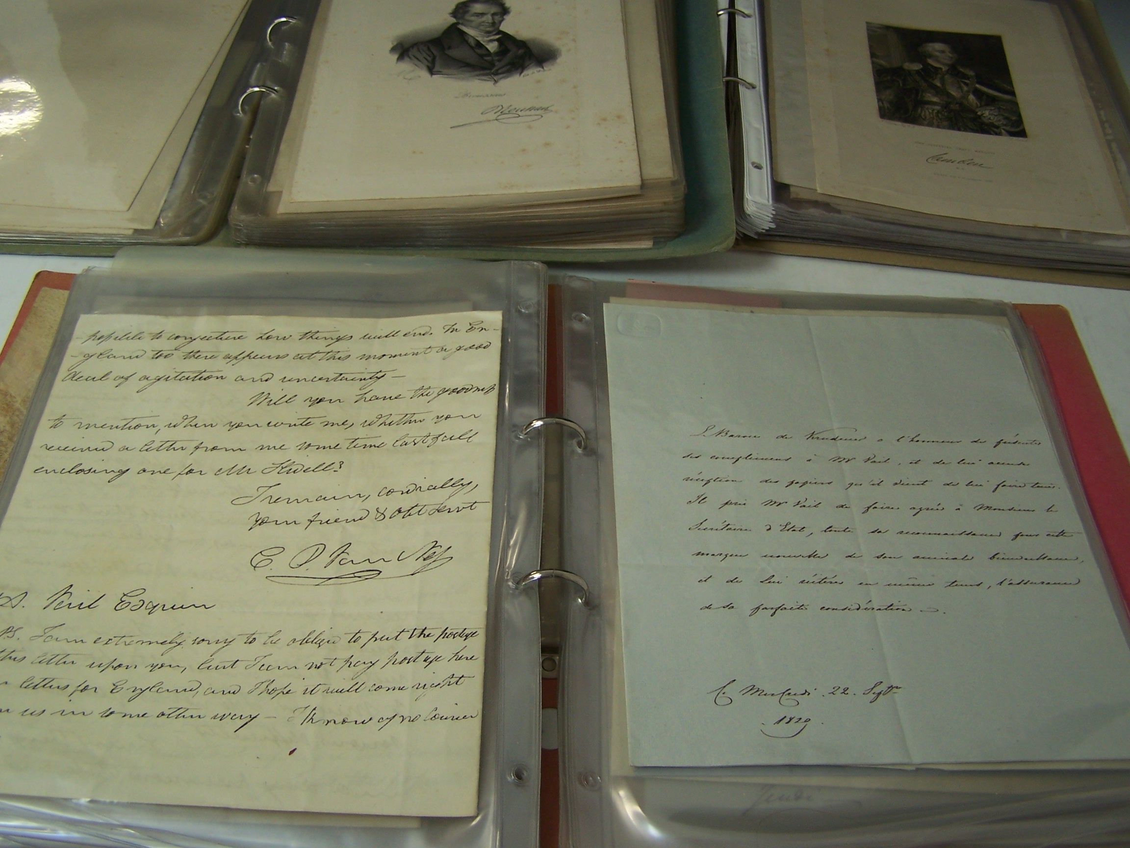 Autograph letters to Mr. Aaron Vail, chargé d'affaires of the United States