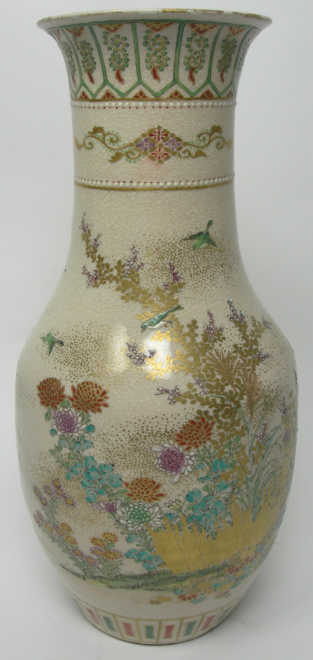 A Japanese satsuma vase, Meiji period