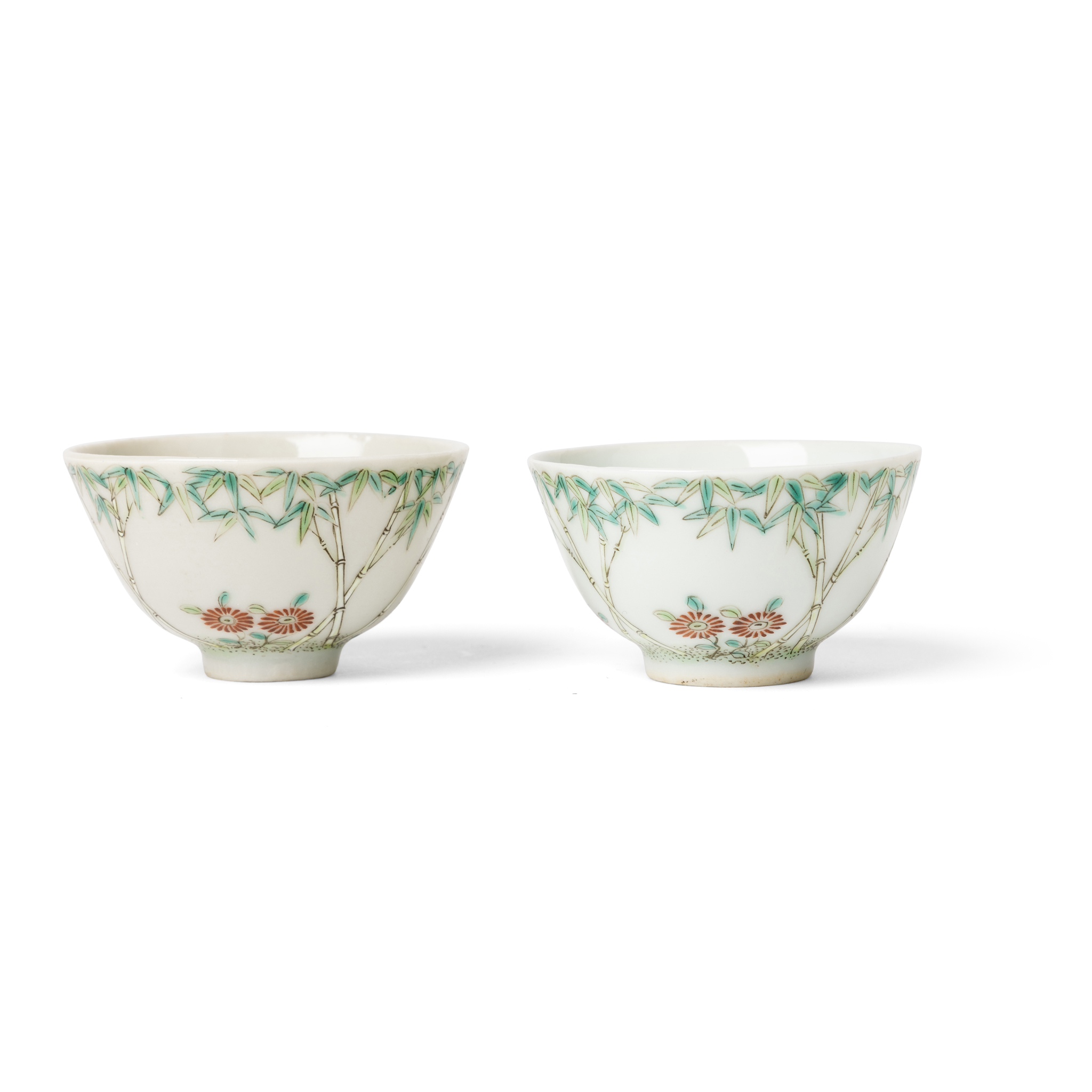 Z- Reoffer to March 2026 Edinburgh sale with the same estimate- TWO CHINESE FAMILLE ROSE 'BAMBOO' CUPS