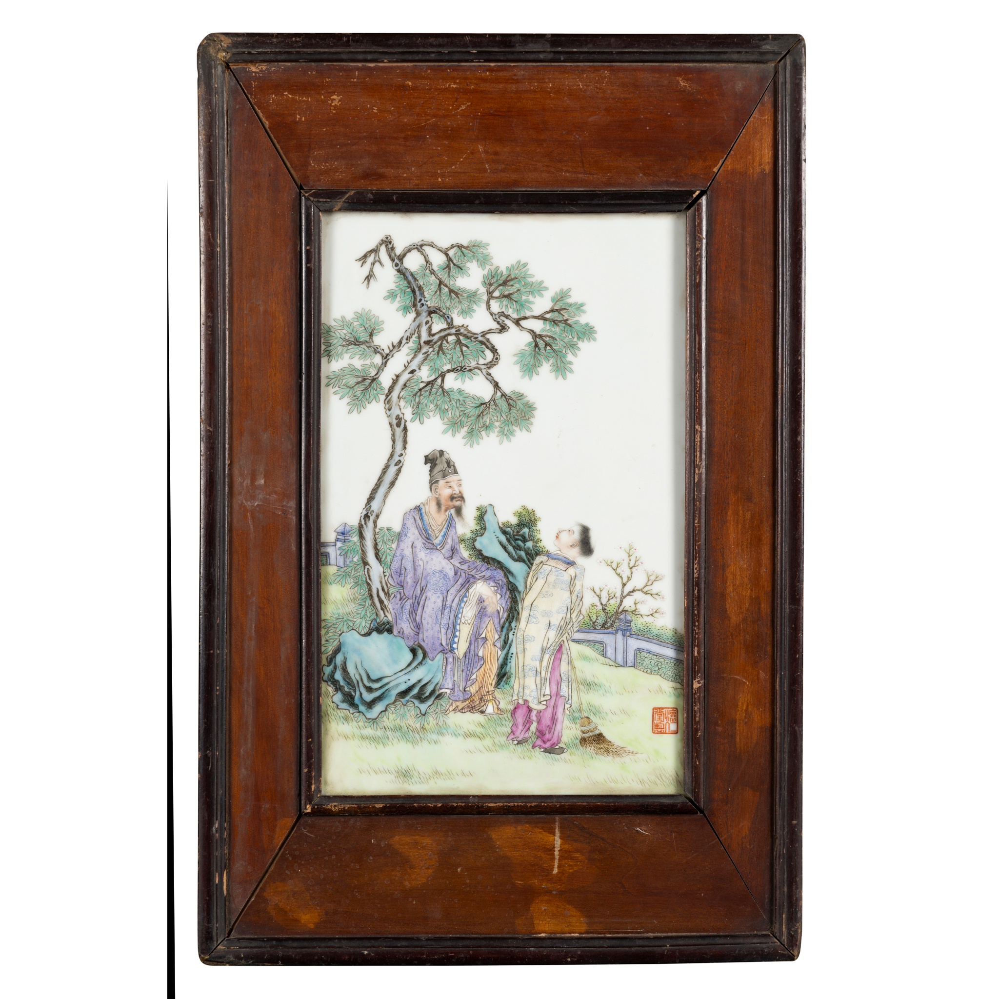 FAMILLE ROSE PORCELAIN PLAQUE