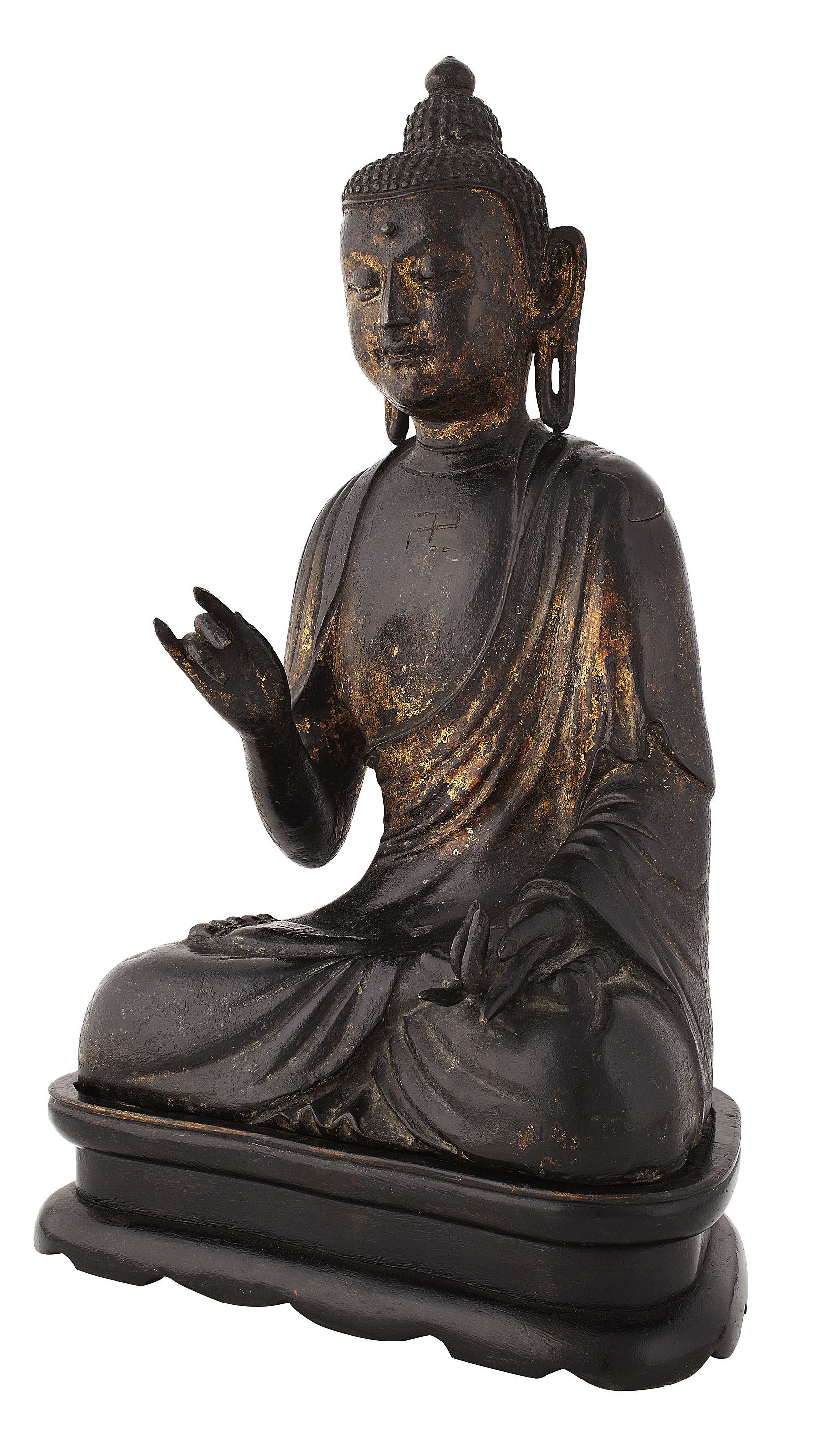 CHINESE GILT BRONZE BUDDHA
