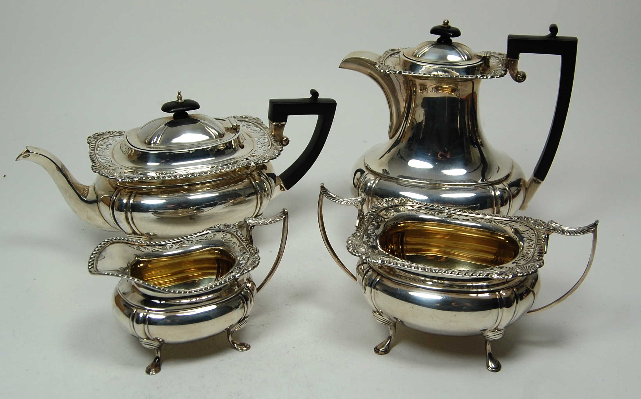 A modern four piece tea set