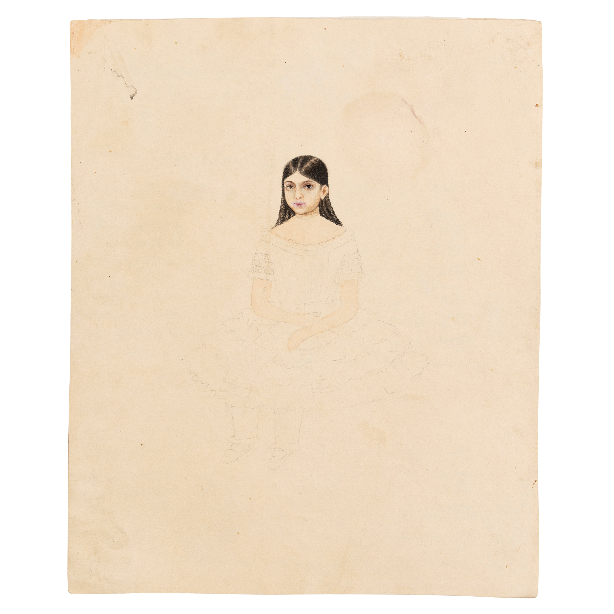 COMPANY SCHOOL: UNFINISHED PORTRAIT OF A YOUNG GIRL
