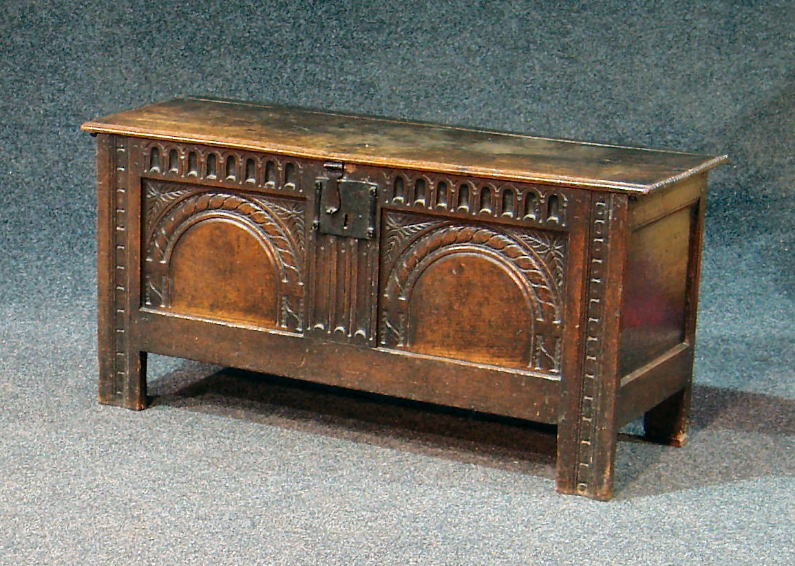 A 17th century oak coffer