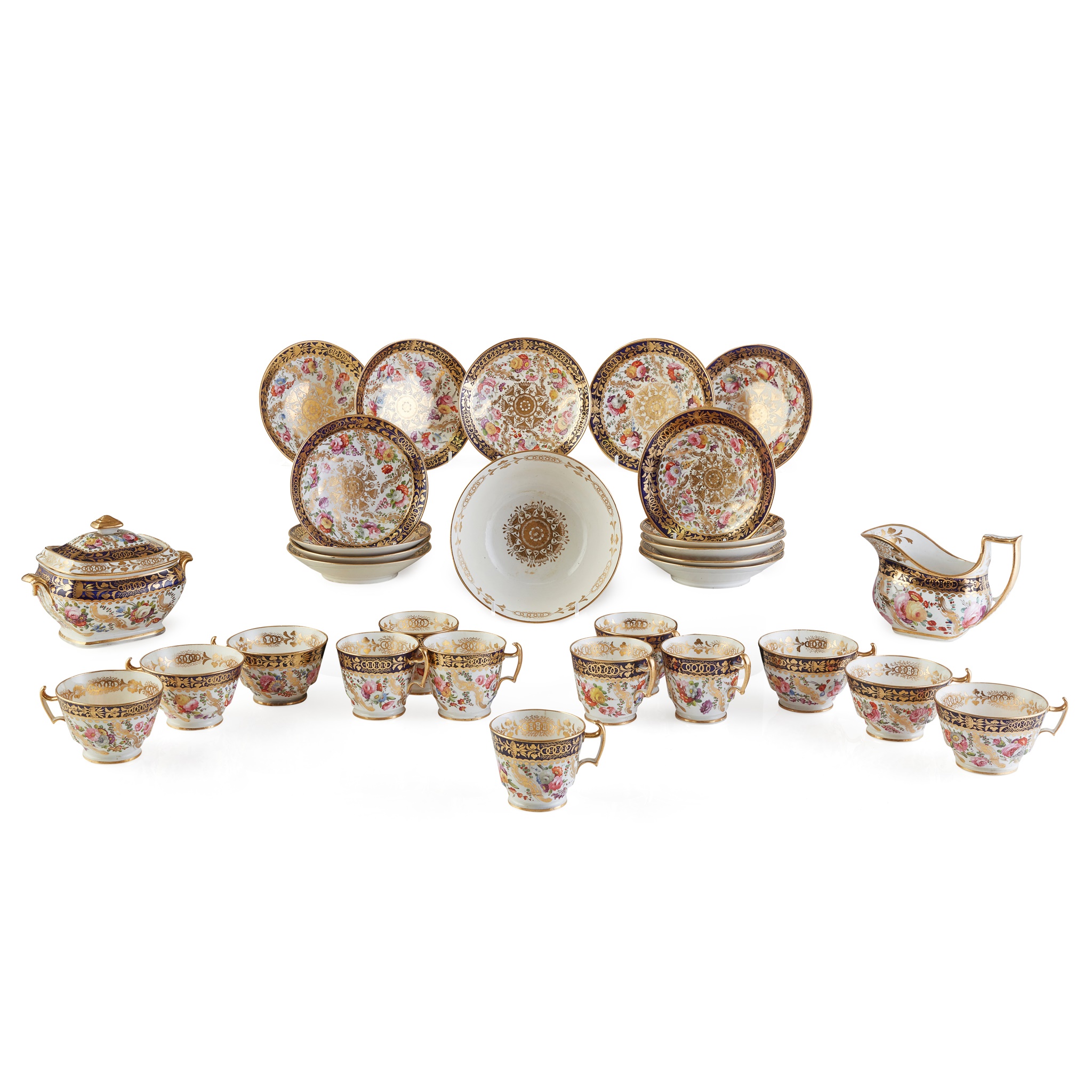 ENGLISH PORCELAIN PART TEA AND COFFEE SERVICE