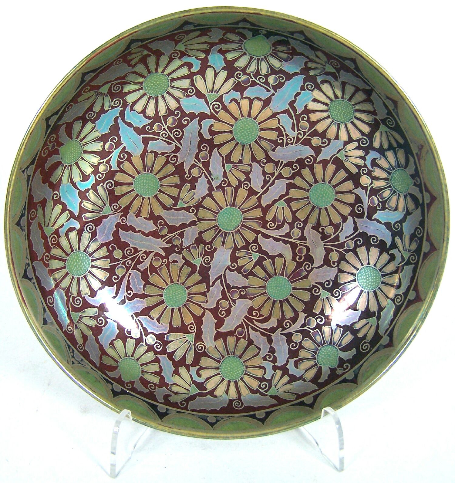 FLORAL DECORATED LUSTRE BOWL