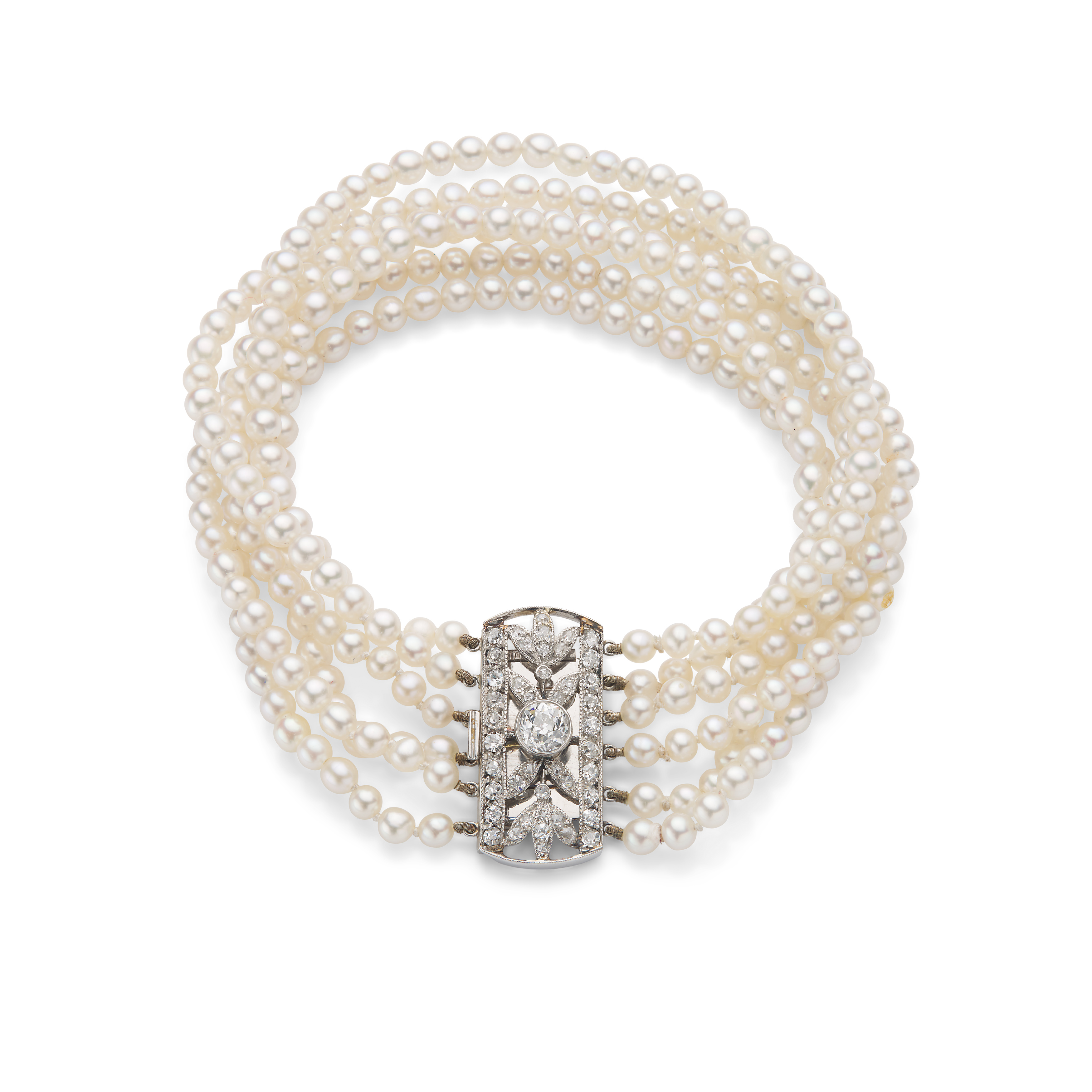 A seed pearl and diamond 'Garland' bracelet, circa 1910
