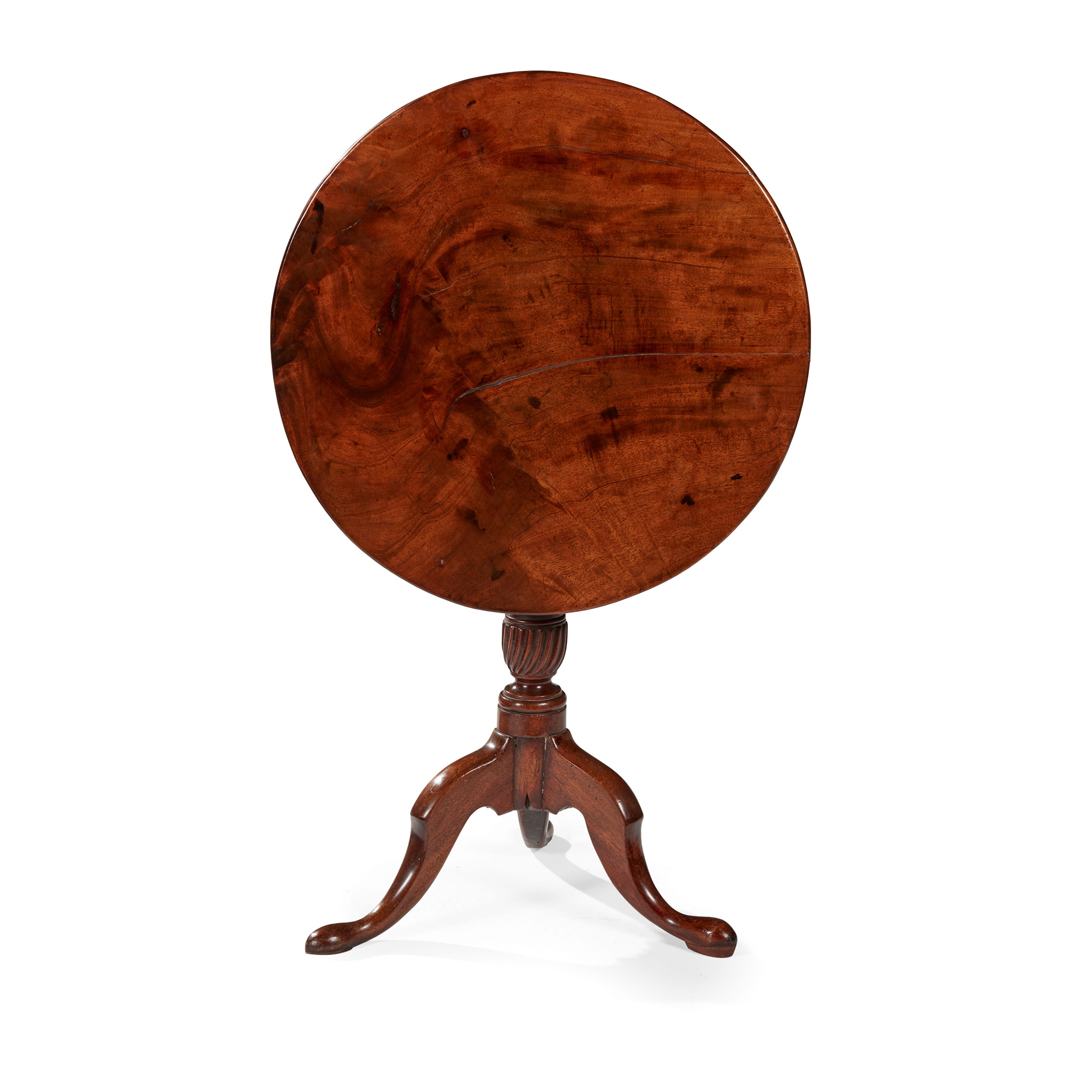 GEORGE III WALNUT TRIPOD TEA TABLE