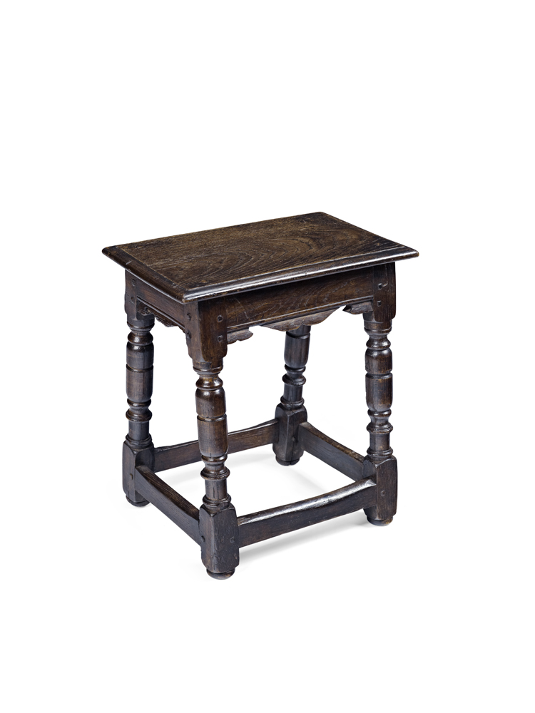 CHARLES II STYLE OAK JOINT STOOL