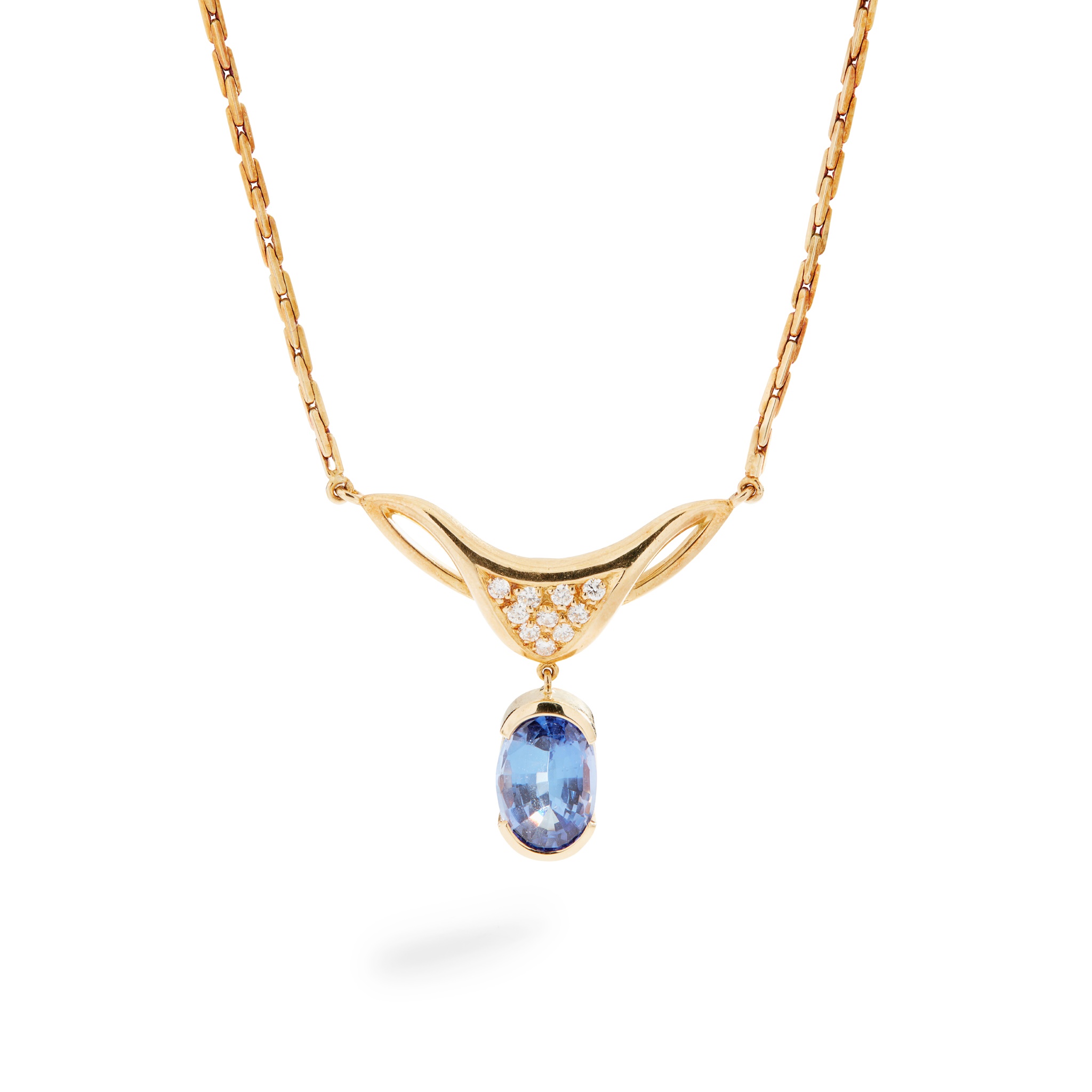 A Tanzanite and diamond necklace