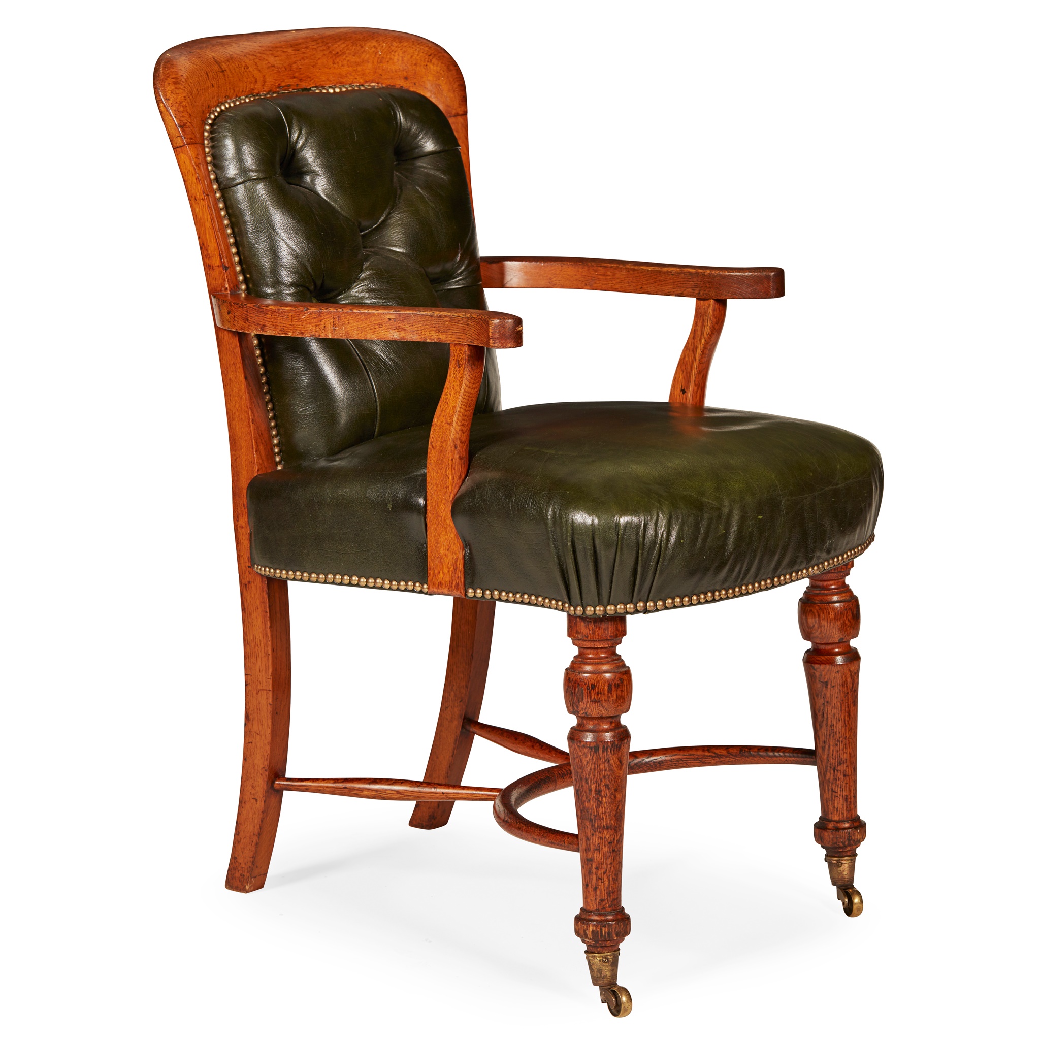 LATE VICTORIAN SCOTTISH OAK ARMCHAIR