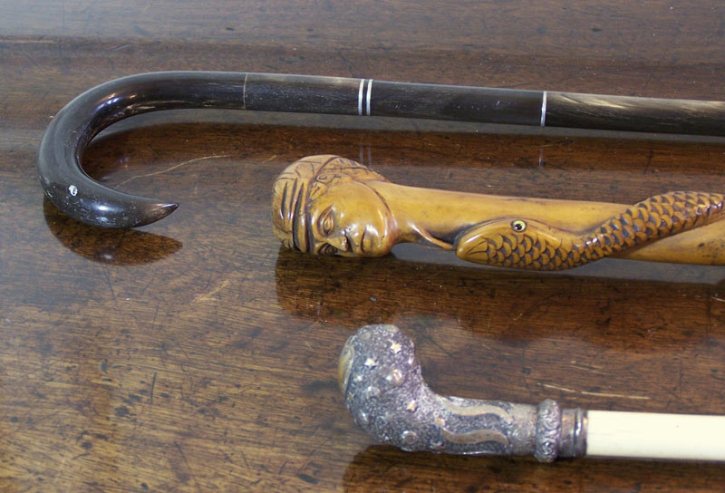 An early 20th century Eastern ivory walking cane