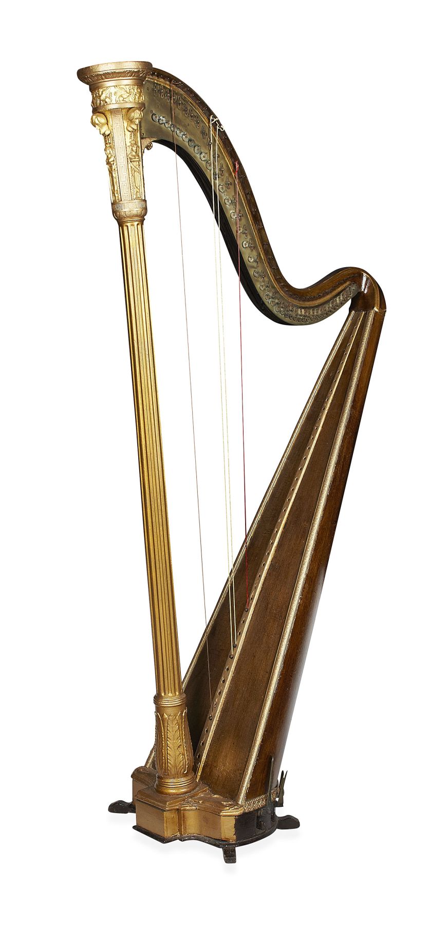 SEBASTIEN ERARD EBONISED, GILT COMPOSITION AND PAINTED HARP