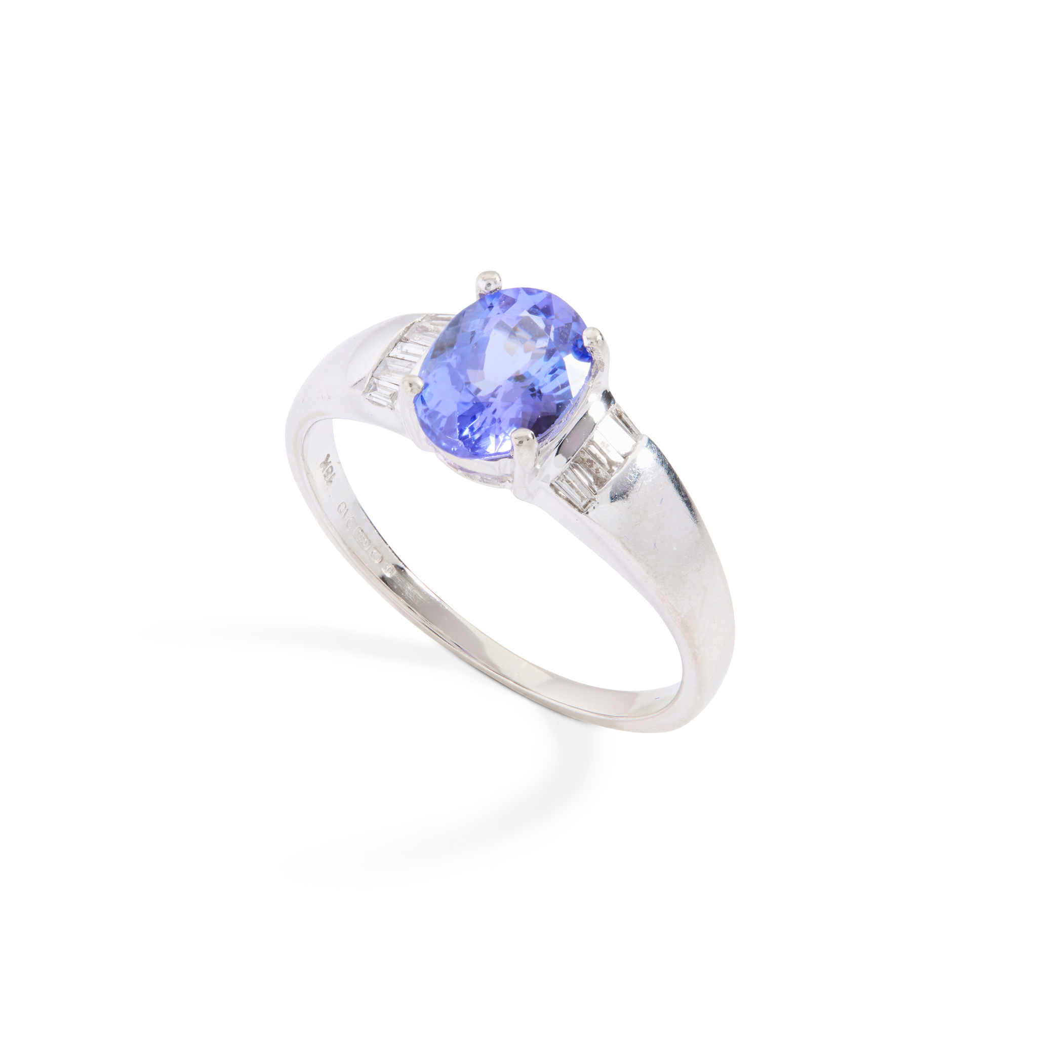 An 18ct gold Tanzanite and diamond ring