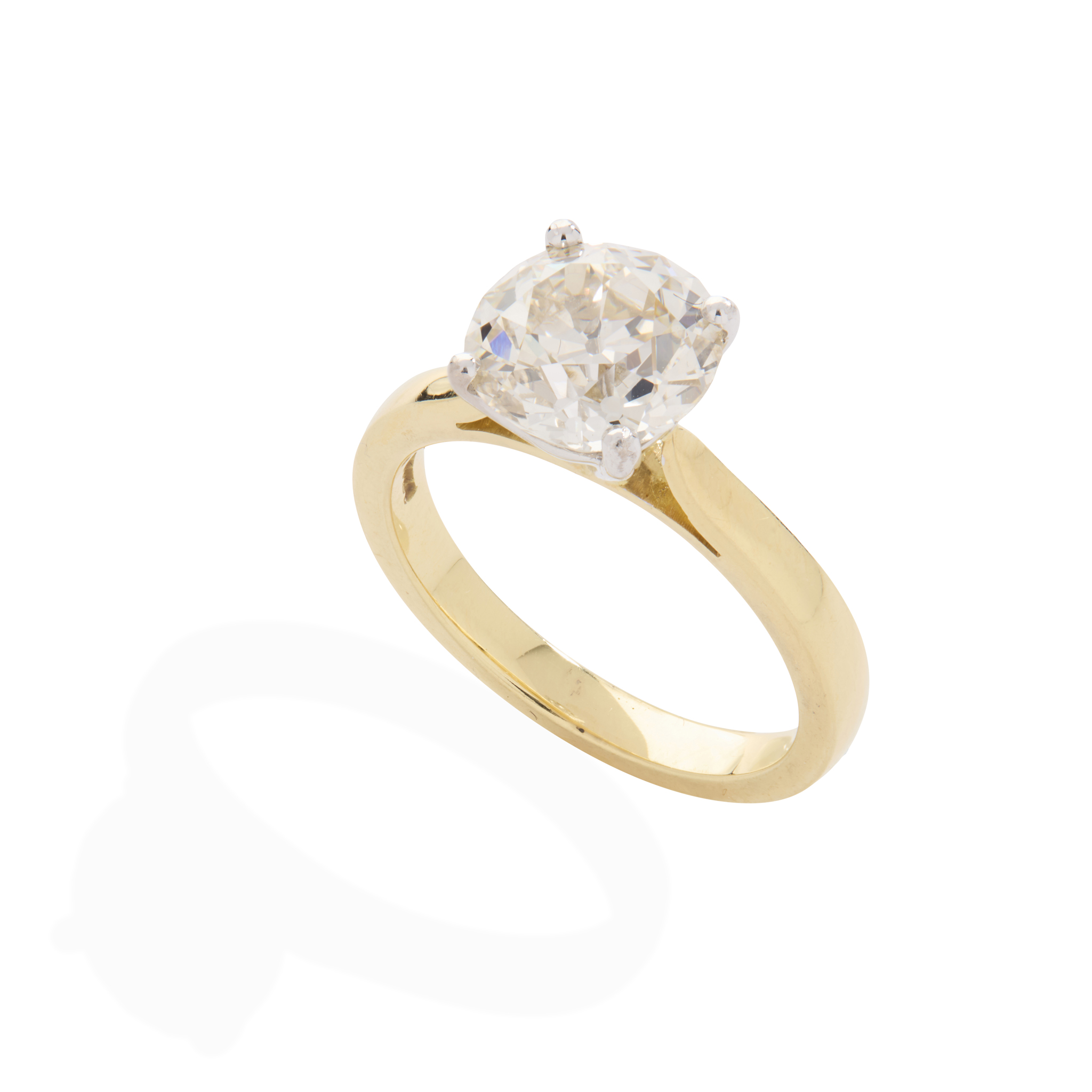 An 18ct gold diamond single-stone ring