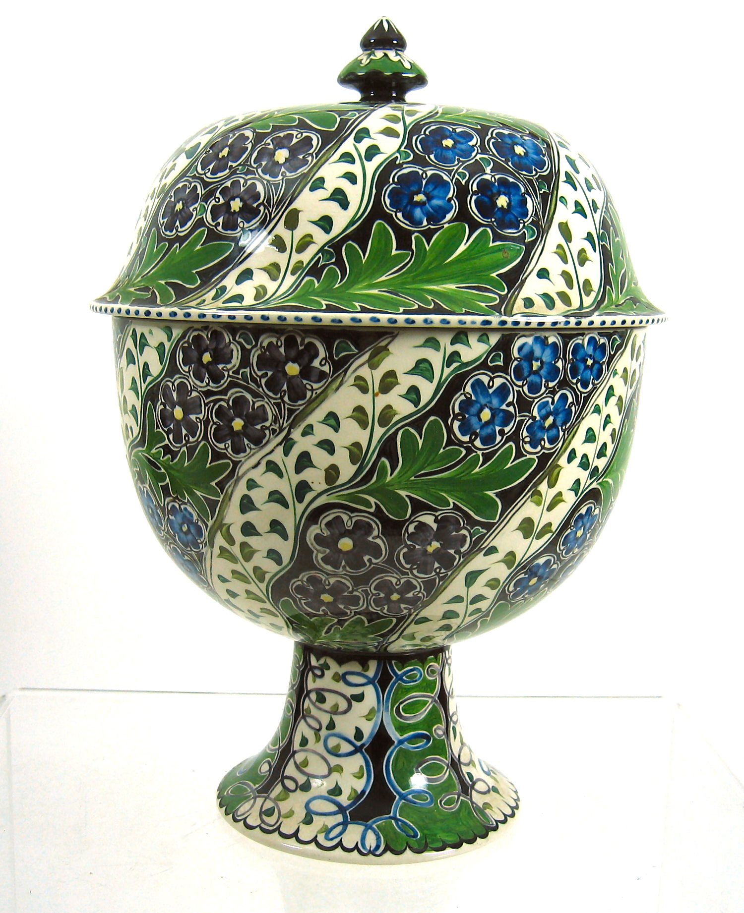 Alfred Powell (1865-1960) A Wedgwood Arts and Crafts earthenware comport and cover,