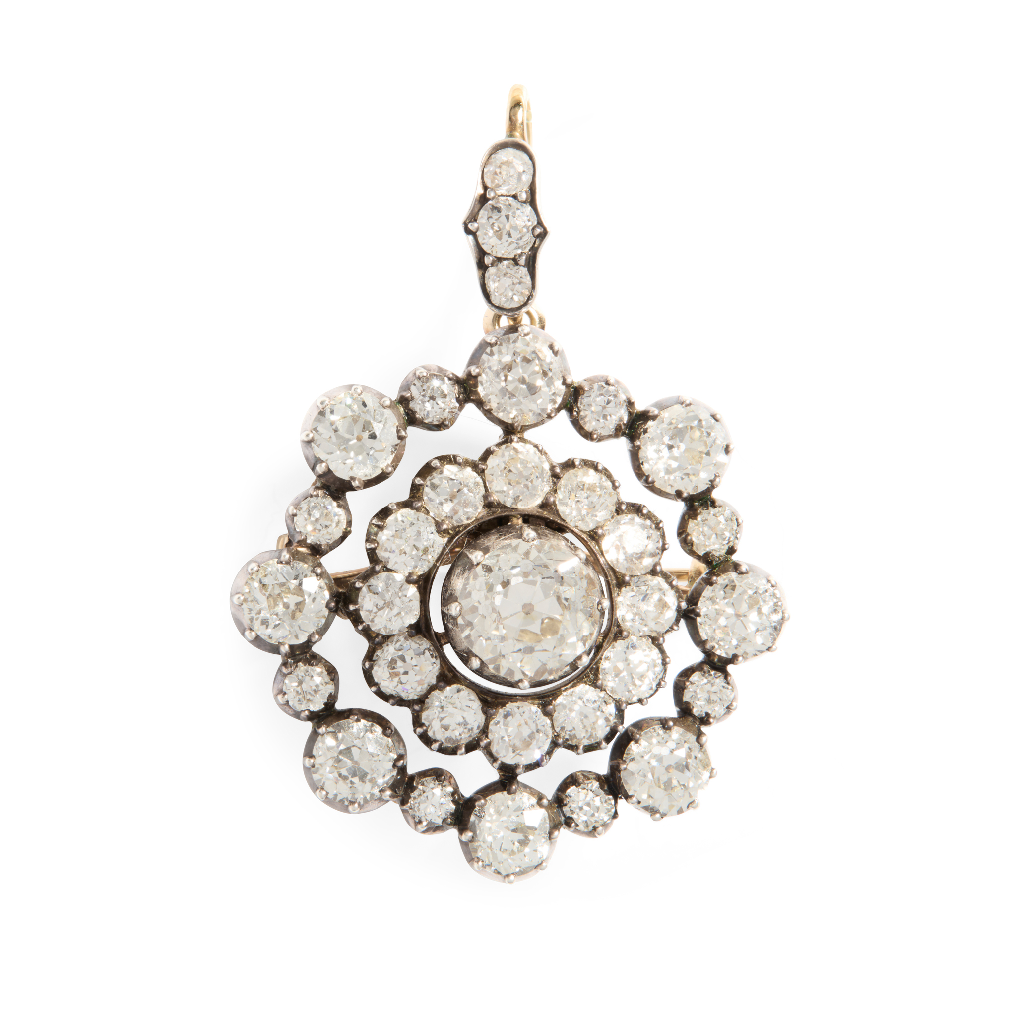 A late 19th century diamond pendant/brooch