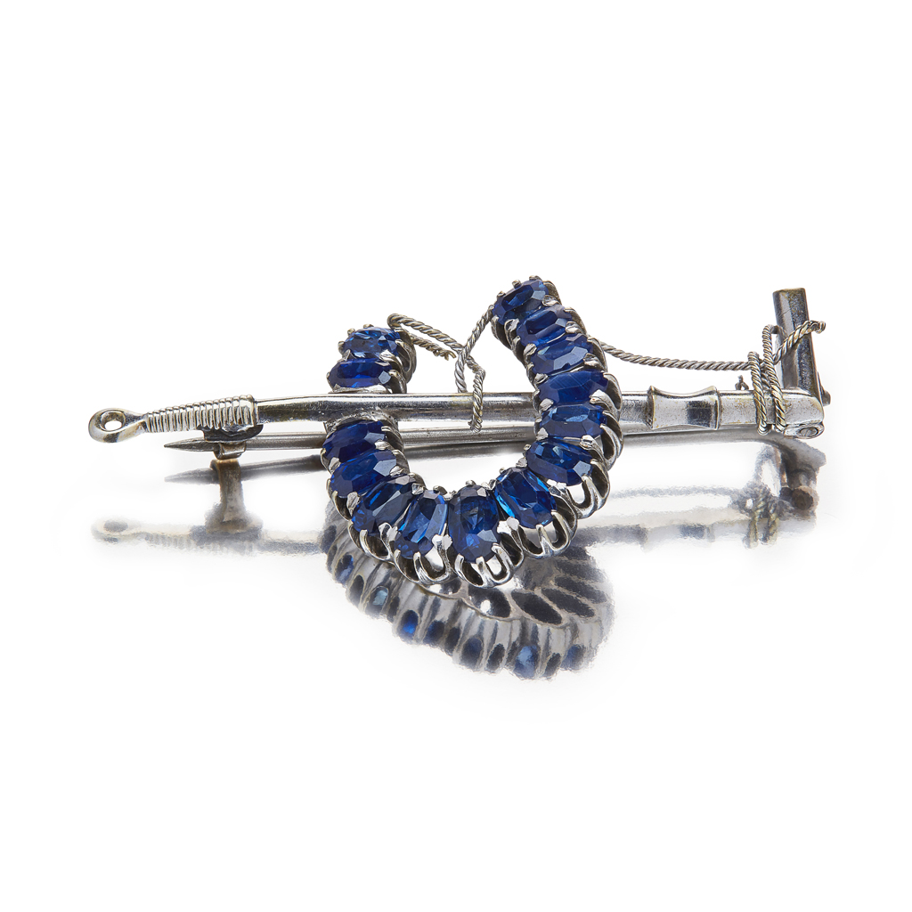 An early 20th century sapphire set brooch