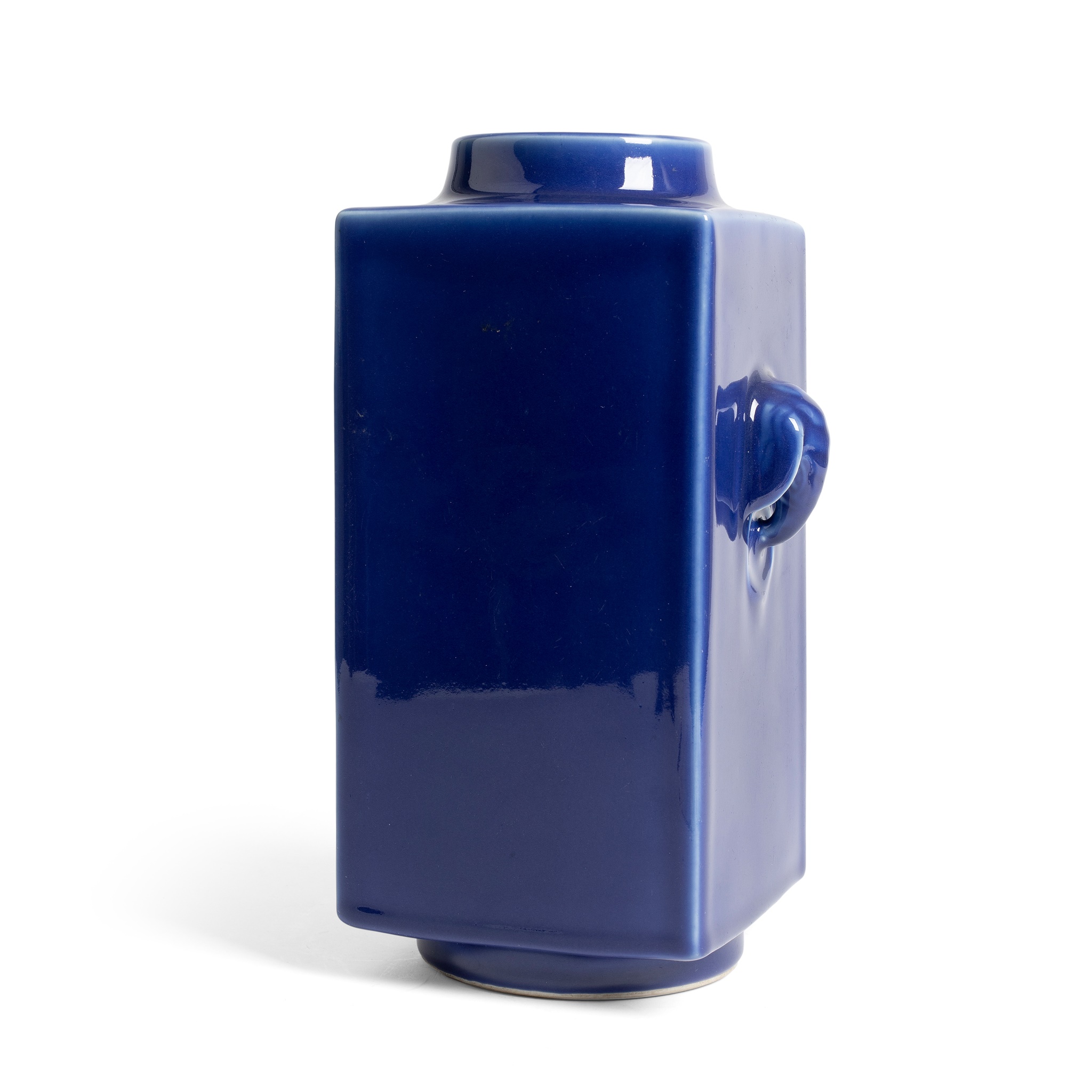 BLUE-GLAZED FOUR-SECTION 'CONG' VASE