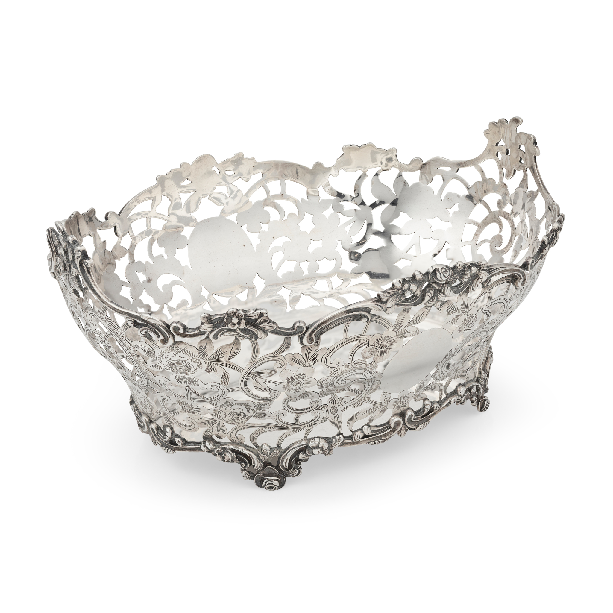 A VICTORIAN PIERCED BASKET