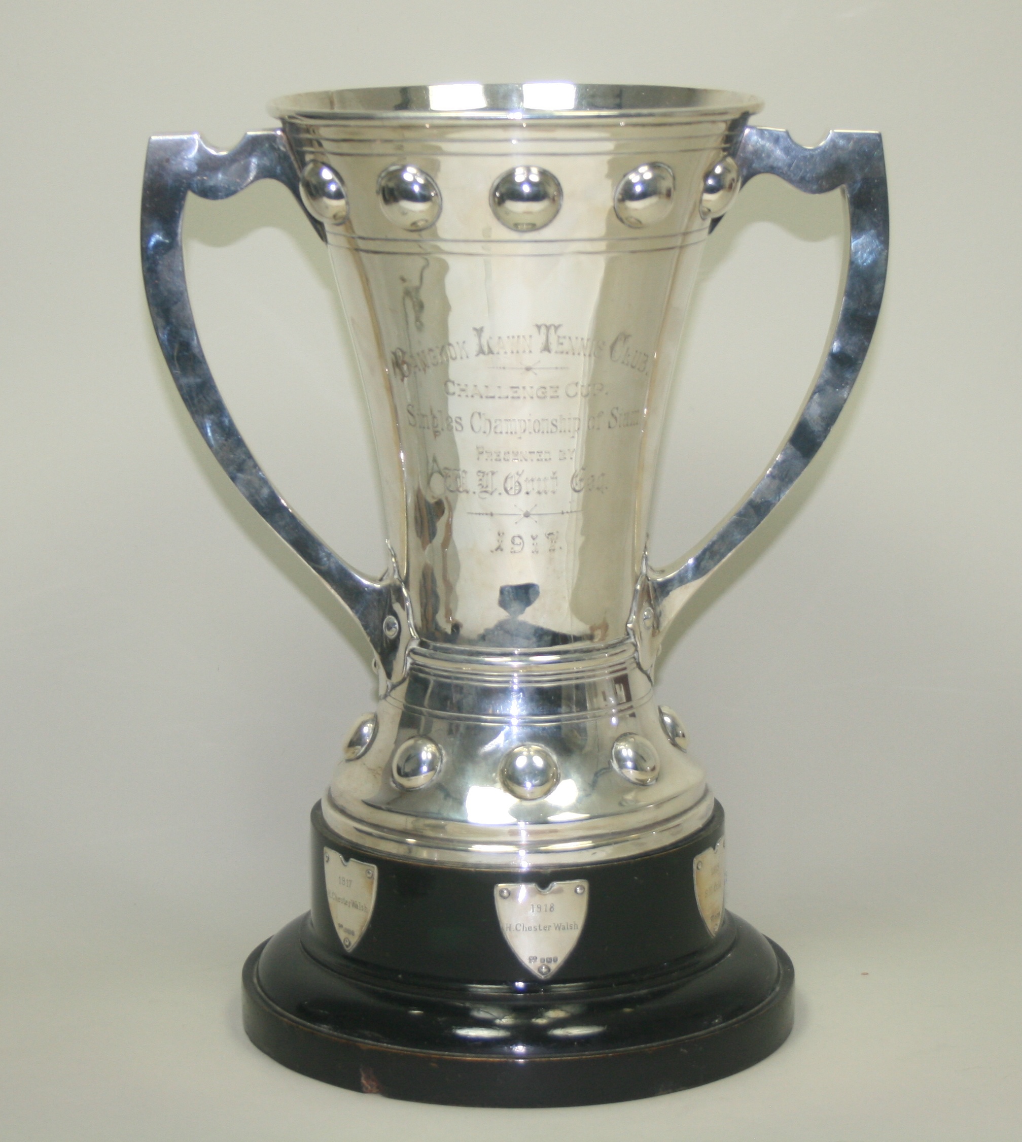 A presentation tennis trophy