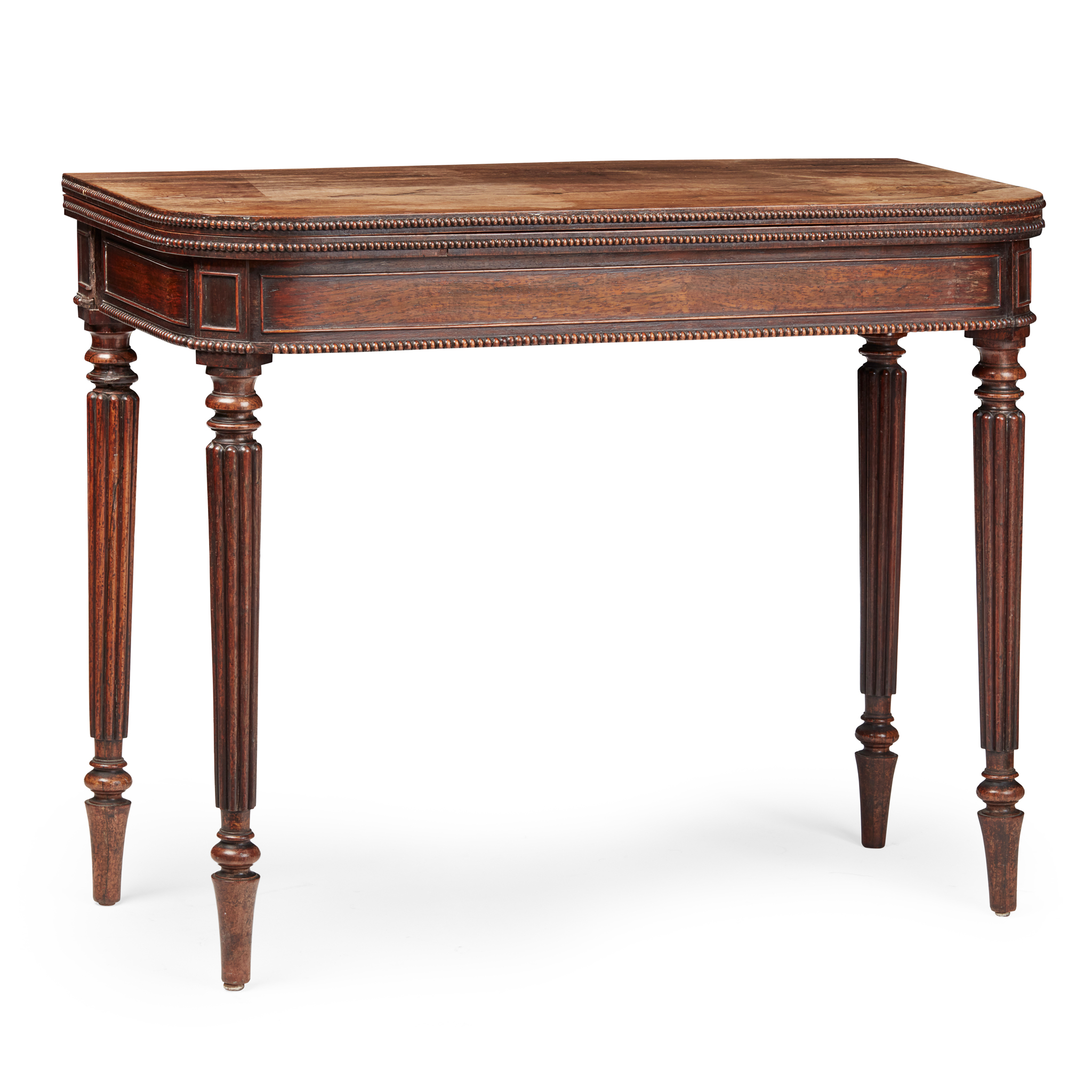 LATE GEORGE III ROSEWOOD CARD TABLE