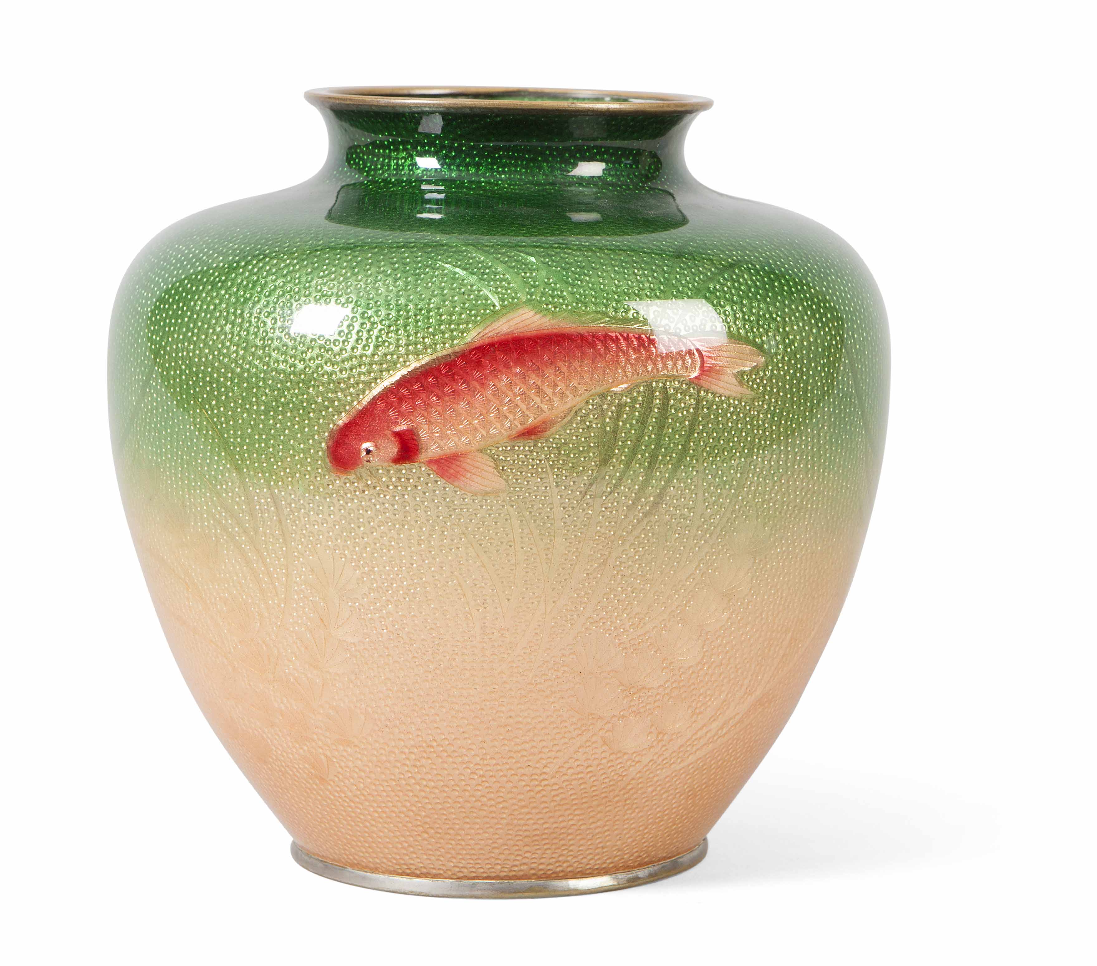 JAPANESE TRANSLUCENT CLOISONNÉ VASE
