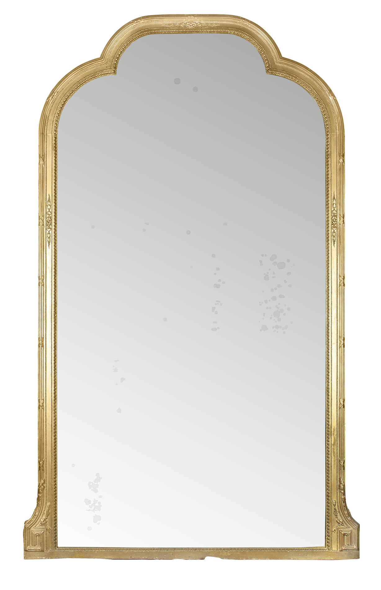 LARGE VICTORIAN GILTWOOD AND GESSO OVERMANTLE MIRROR