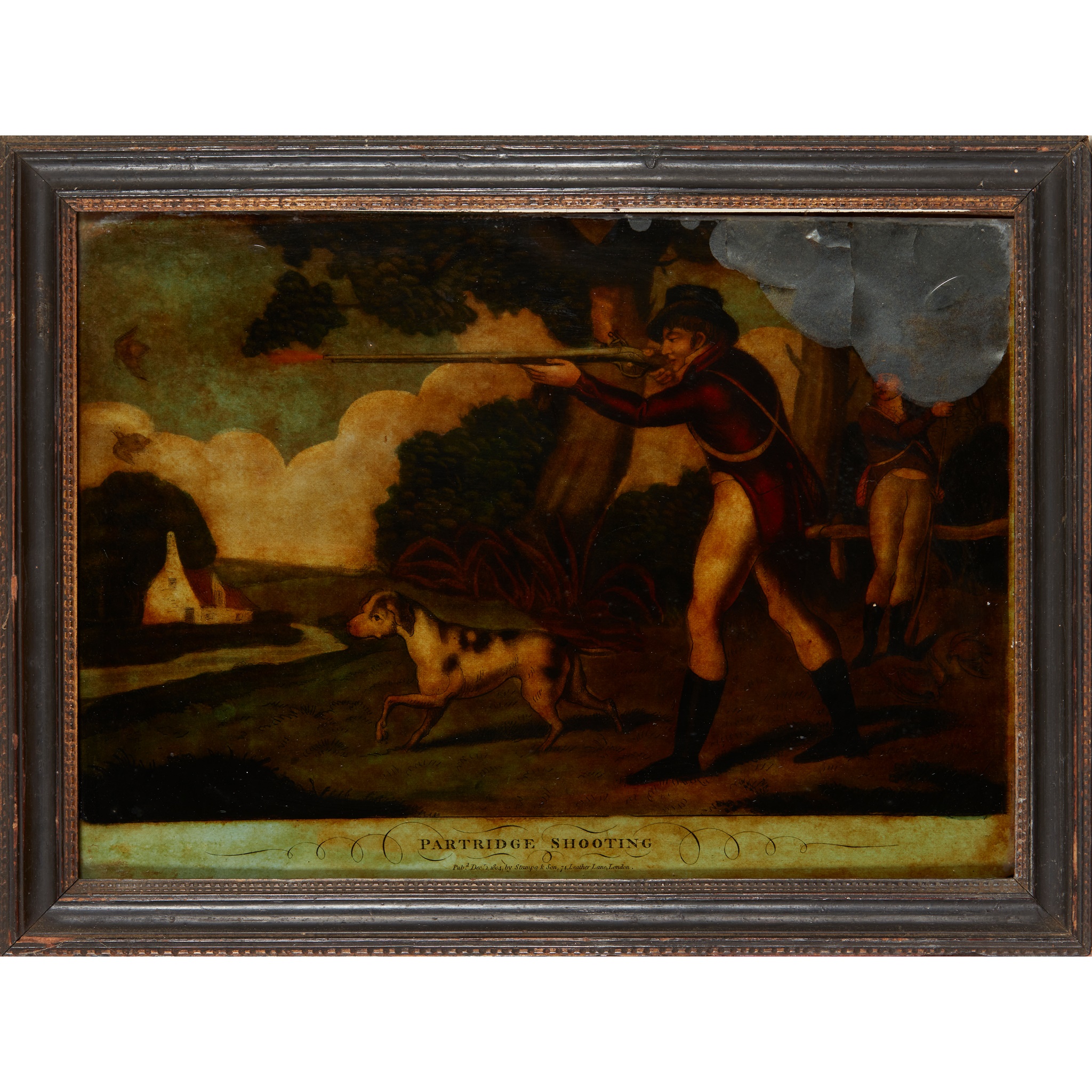 COLLECTION OF ELEVEN REVERSE GLASS MEZZOTINTS