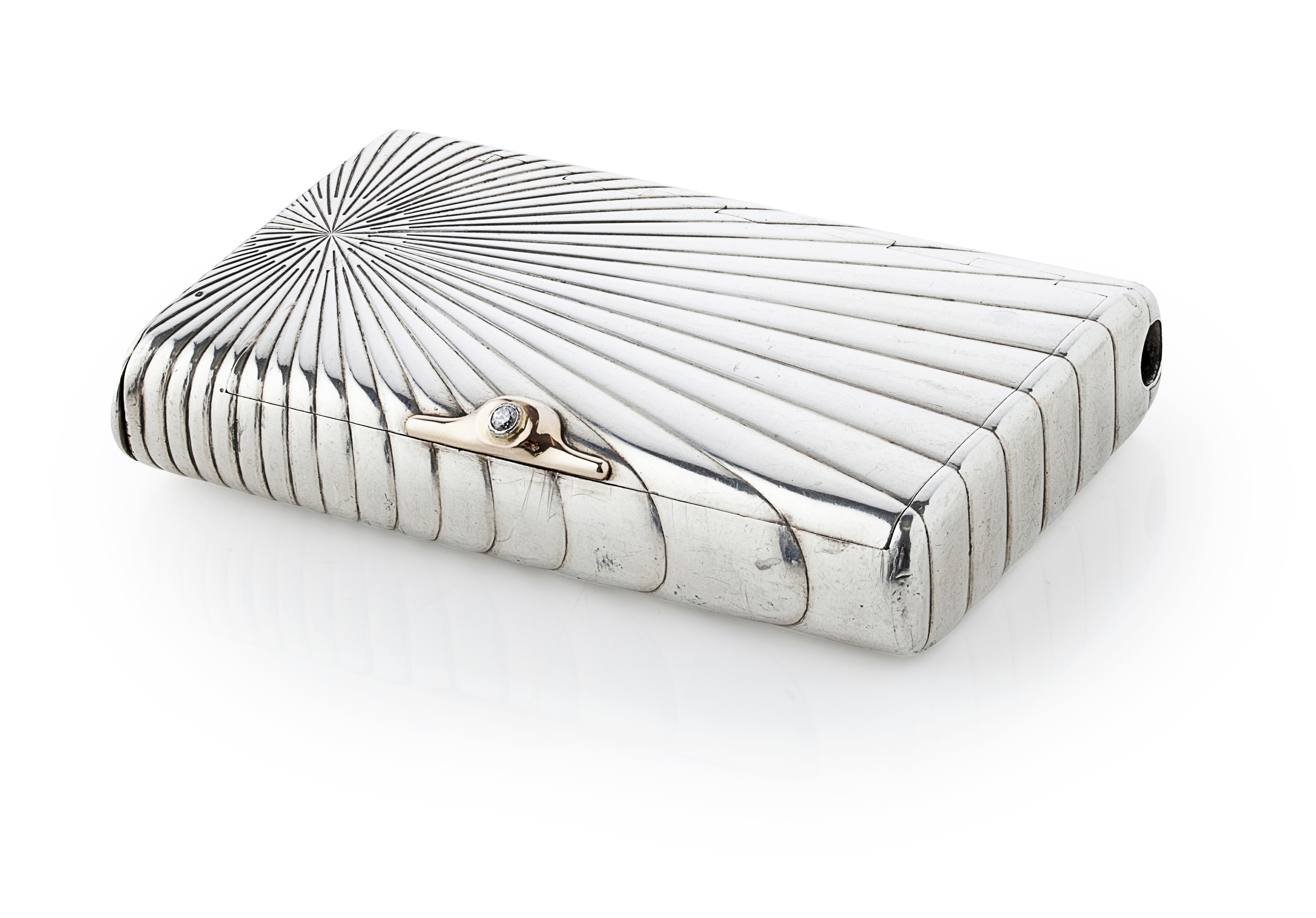 A Russian silver cigar case