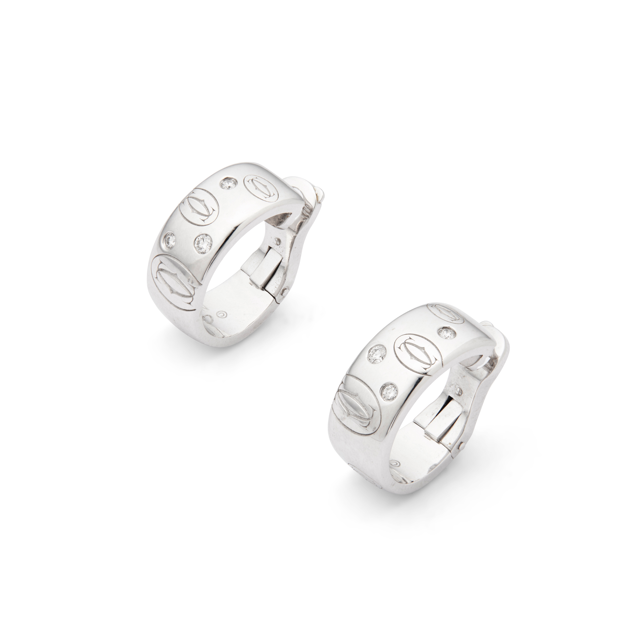 Cartier: A pair of 'Happy Birthday' diamond earrings