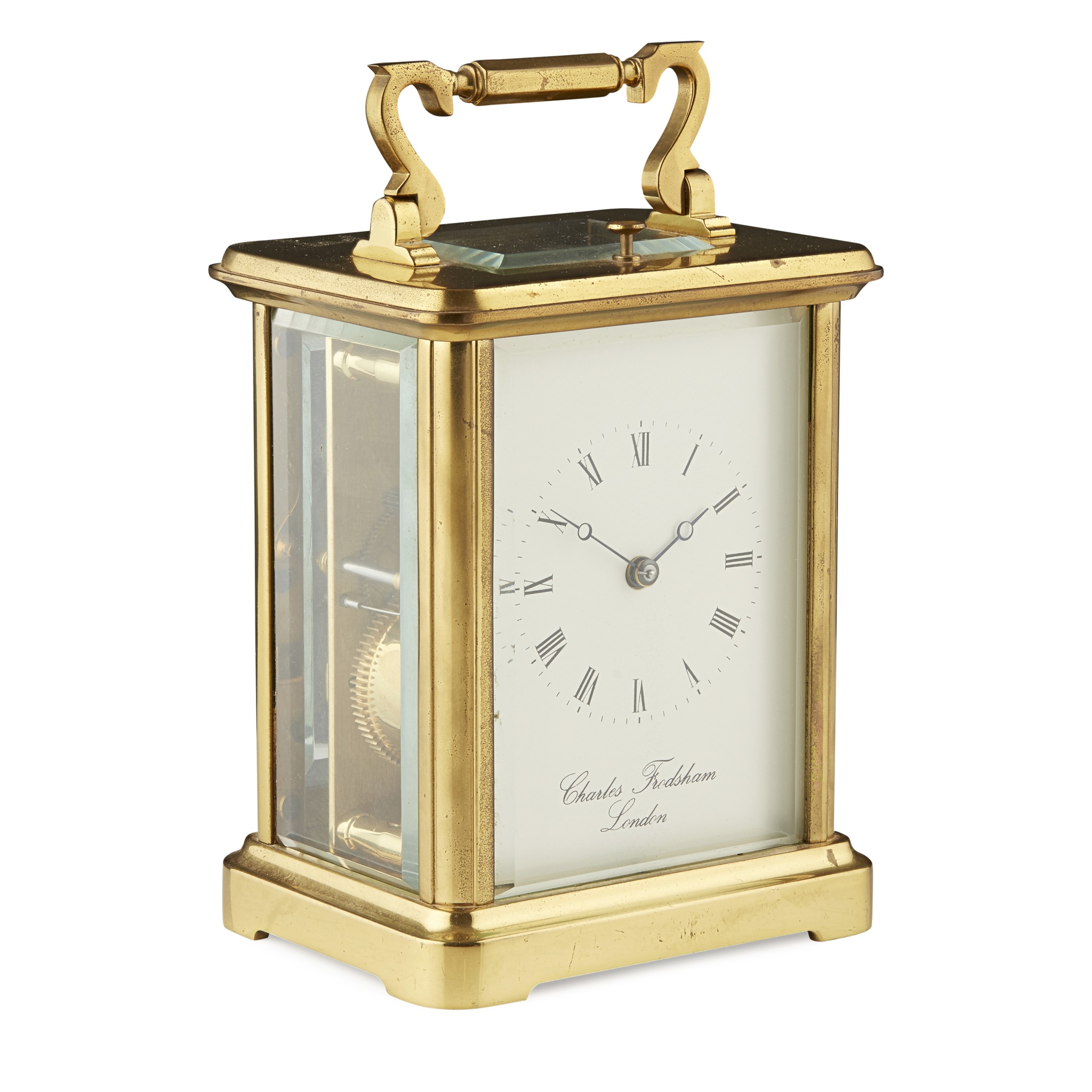 GILT BRASS REPEATING CARRIAGE CLOCK, CHARLES FRODSHAM, LONDON