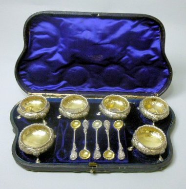 A cased set of six salts