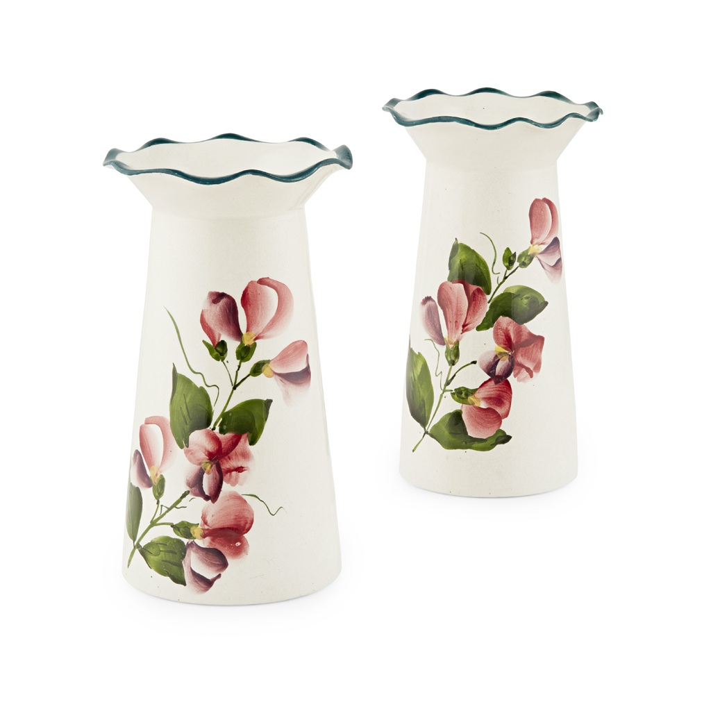 A PAIR OF WEMYSS WARE GROSVENOR VASES