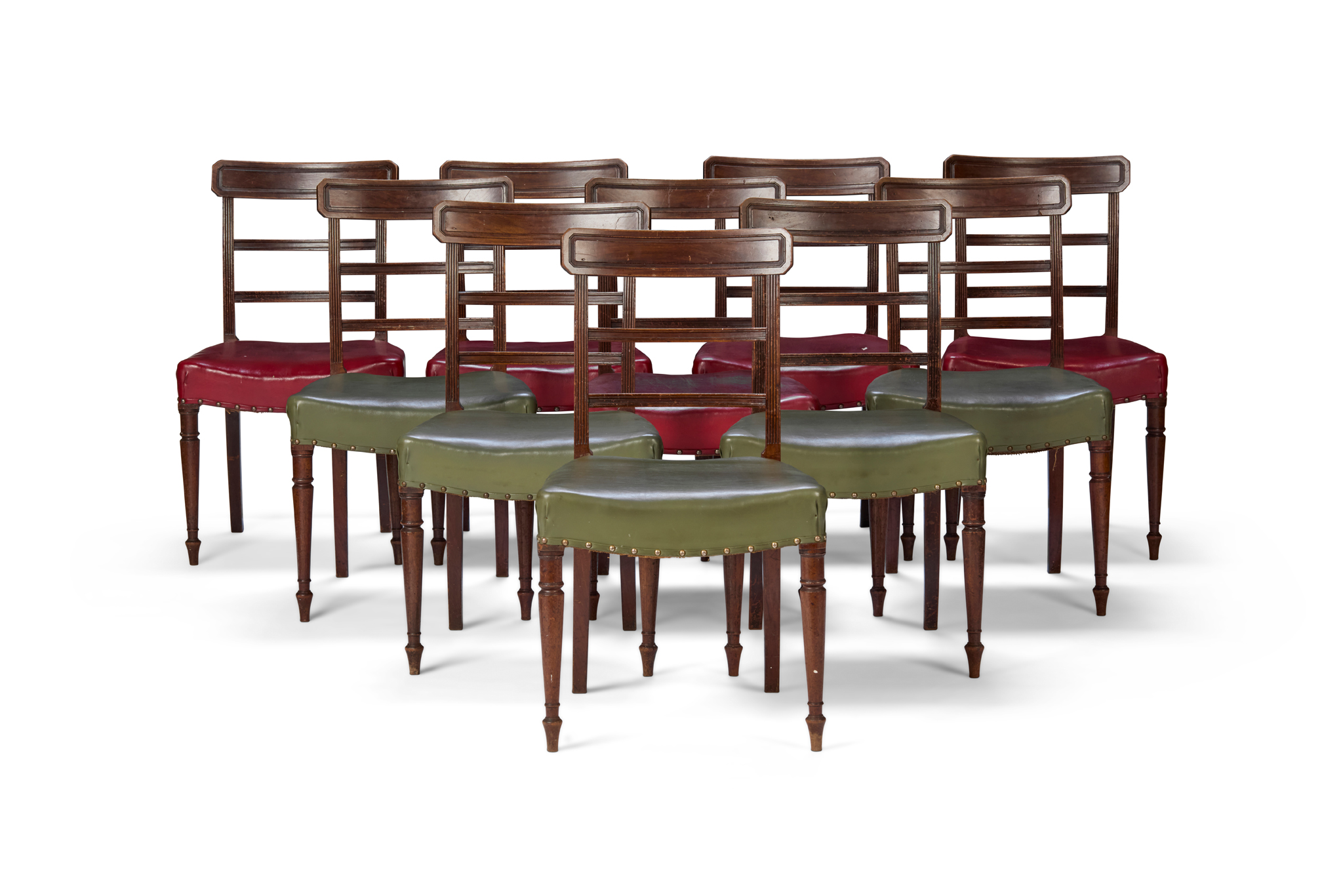 SET OF TEN REGENCY MAHOGANY DINING CHAIRS
