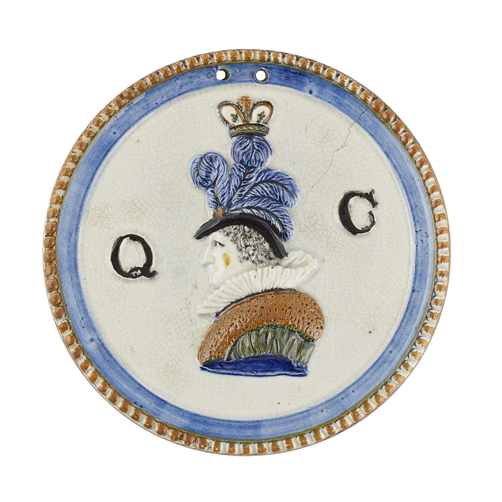 PRATTWARE WALL PLAQUE OF QUEEN CAROLINE