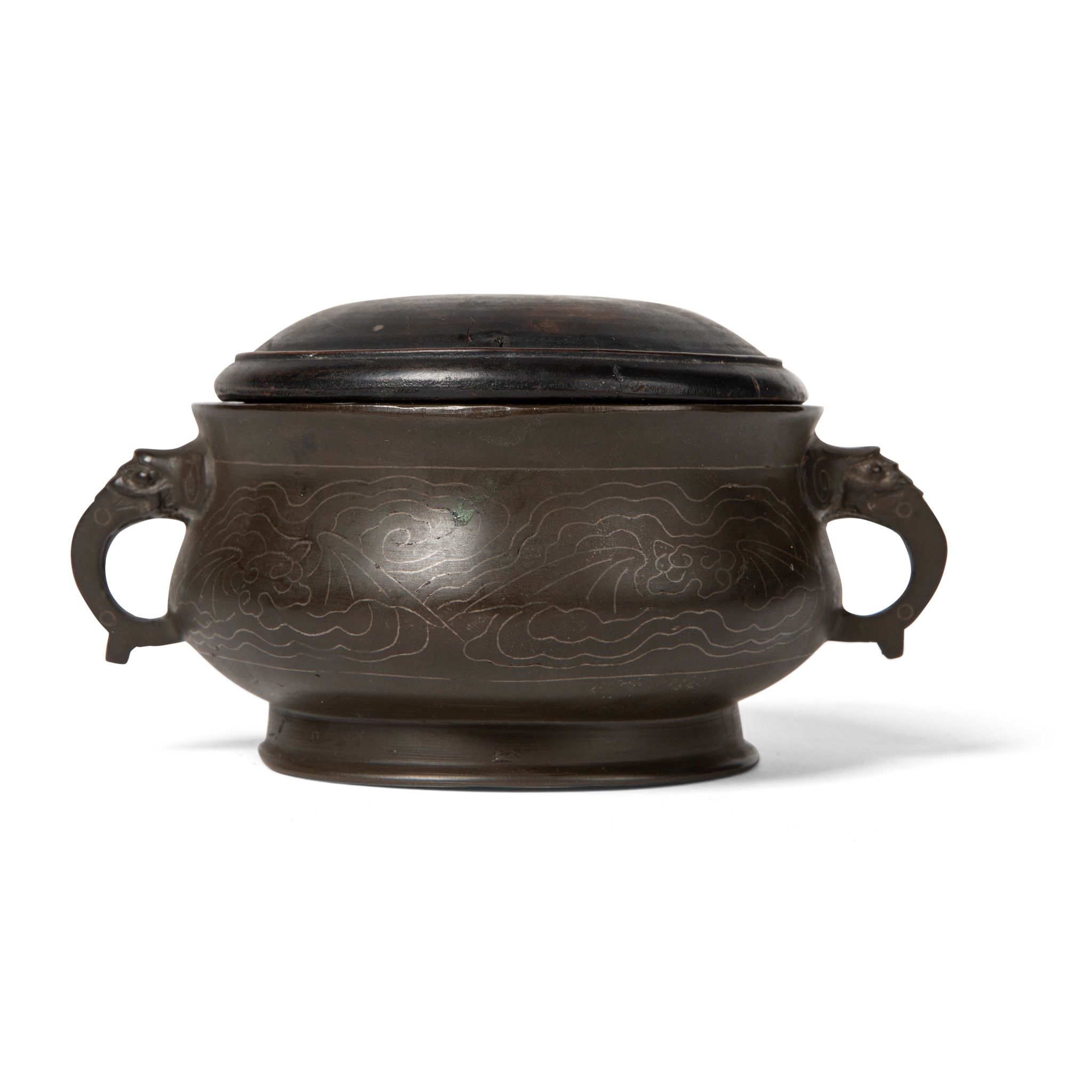 SILVER-INLAID BRONZE CENSER