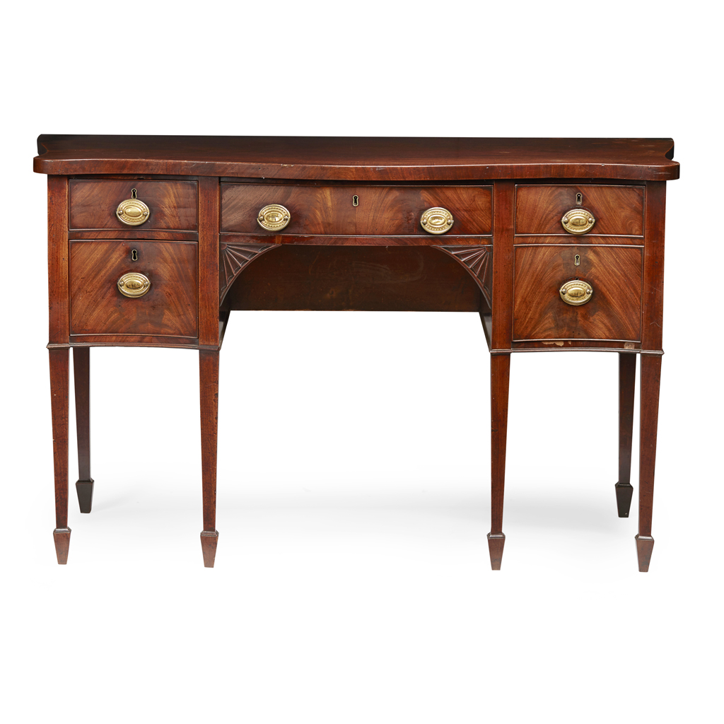 GEORGE III MAHOGANY SERPENTINE SIDEBOARD
