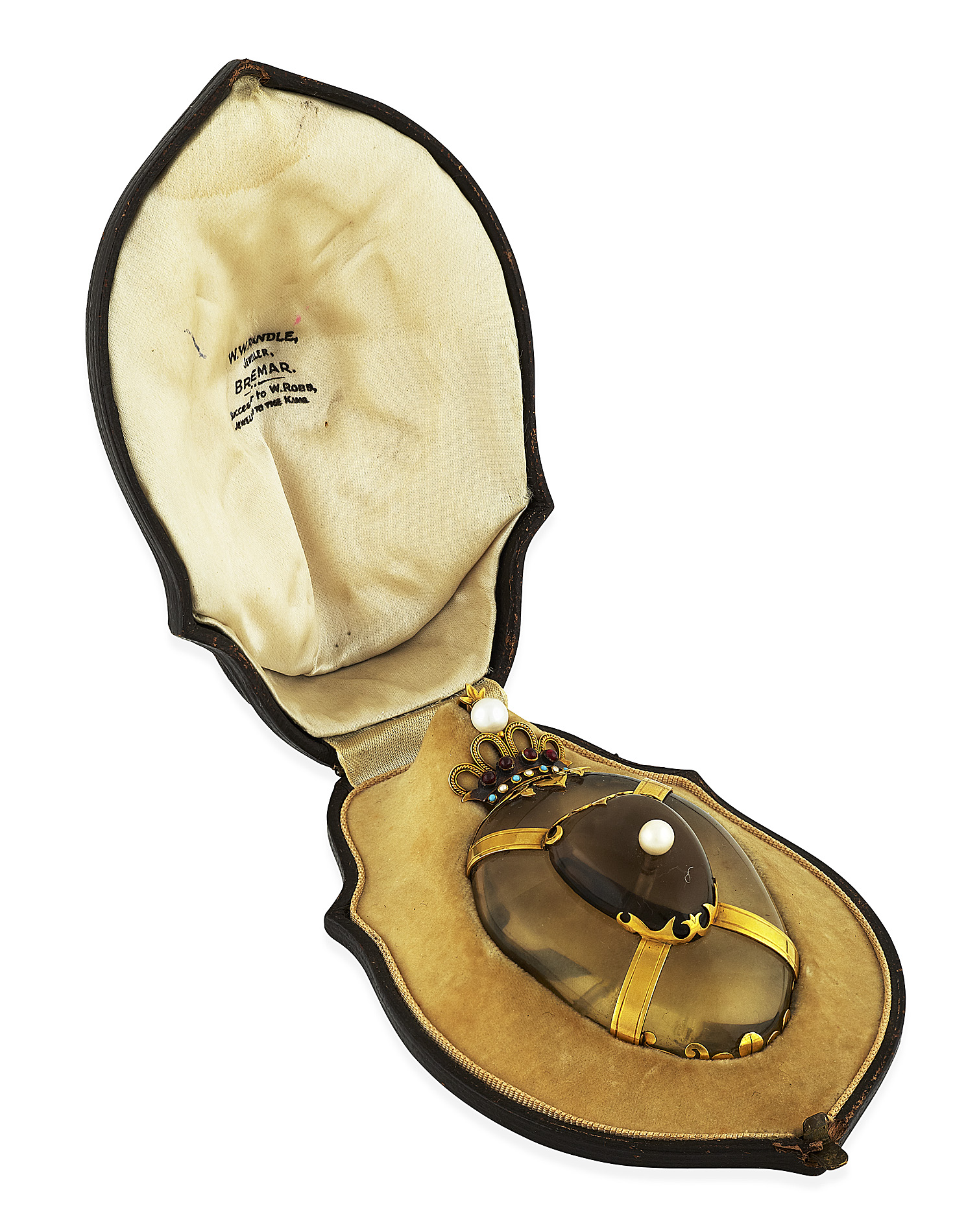 Ballater - an important Royal presentation cairngorm and freshwater pearl pendant