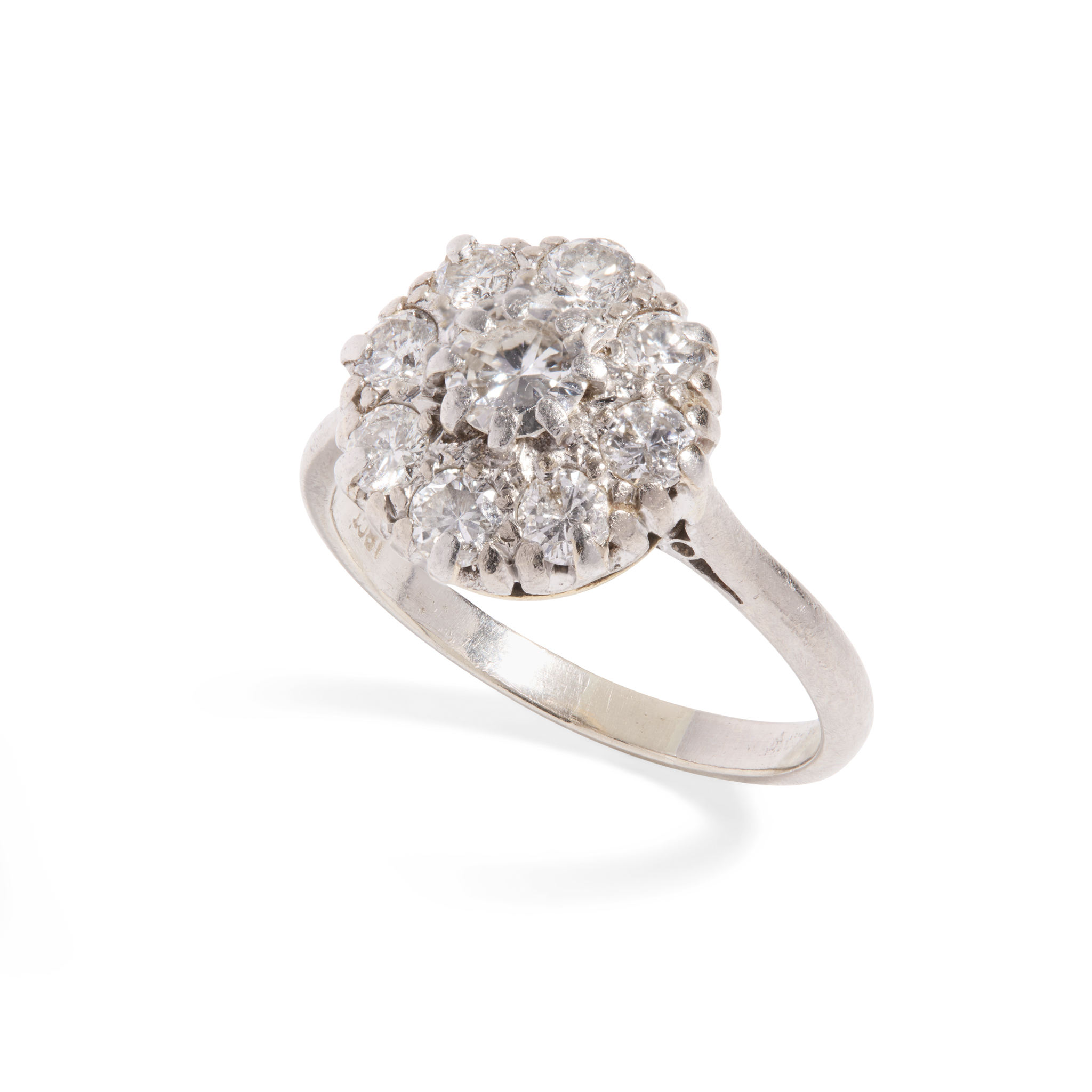An 18ct gold diamond cluster ring