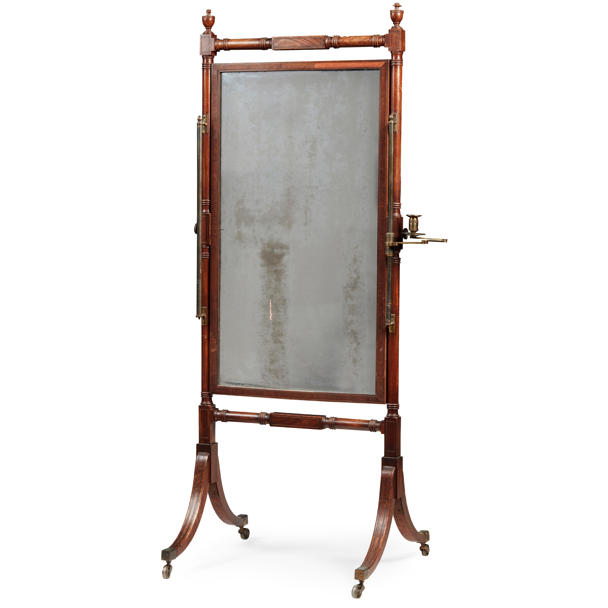 REGENCY MAHOGANY CHEVAL MIRROR, MANNER OF GILLOWS