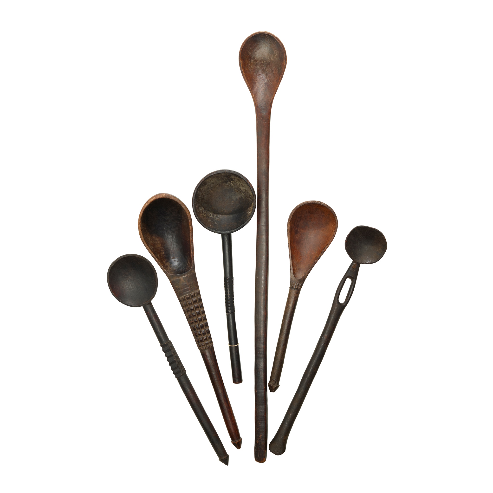 GROUP OF LARGE ZULU BEER LADLES