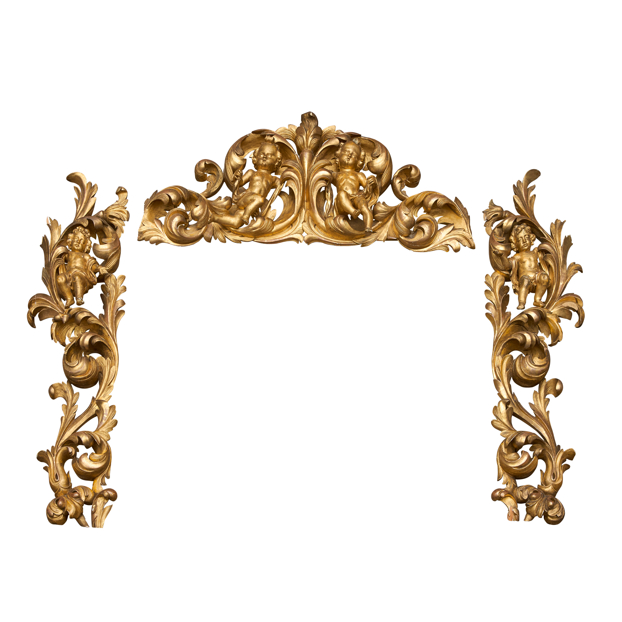 THREE GILTWOOD FRAME CARVINGS