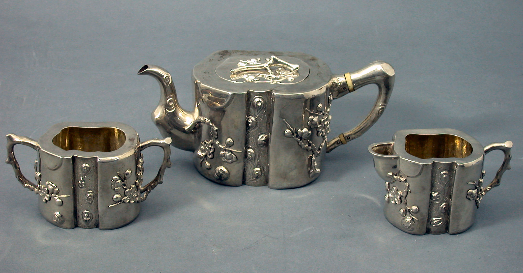 An Eastern three piece tea service,