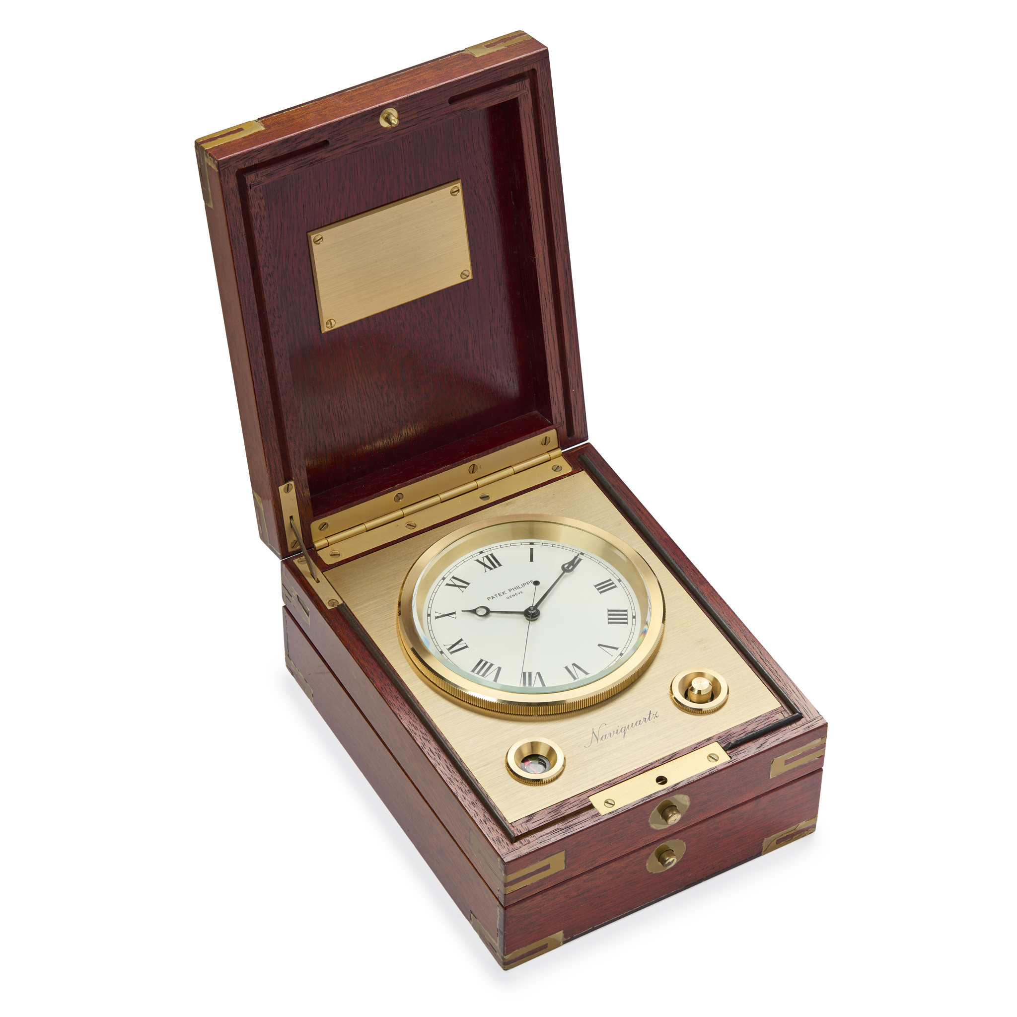 Patek Philippe. An unusual wood and brass electro quartz marine chronometer