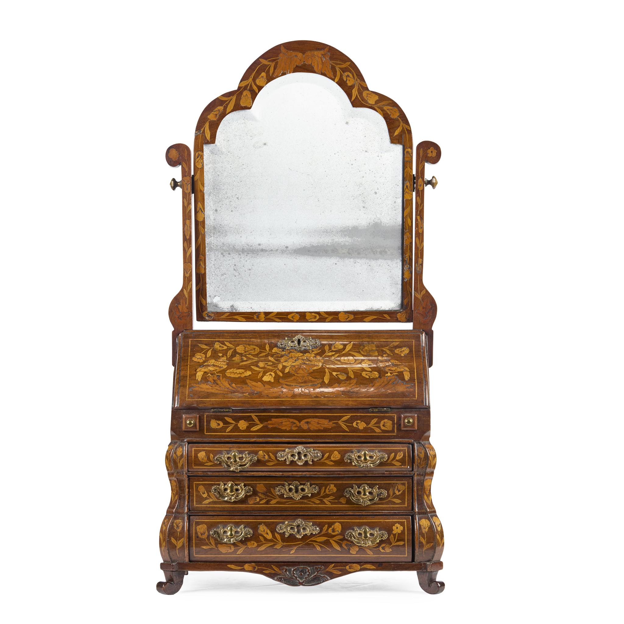 DUTCH MARQUETRY DRESSING TABLE MIRROR
