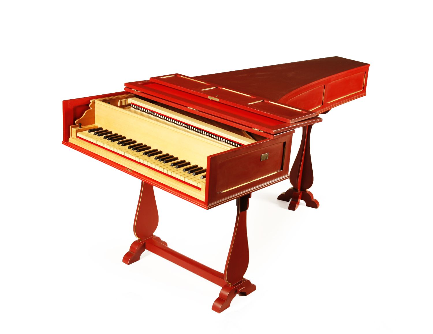 RED PAINTED HARPSICHORD