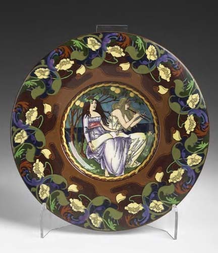 A Foley 'Intarsio' circular wall plaque,