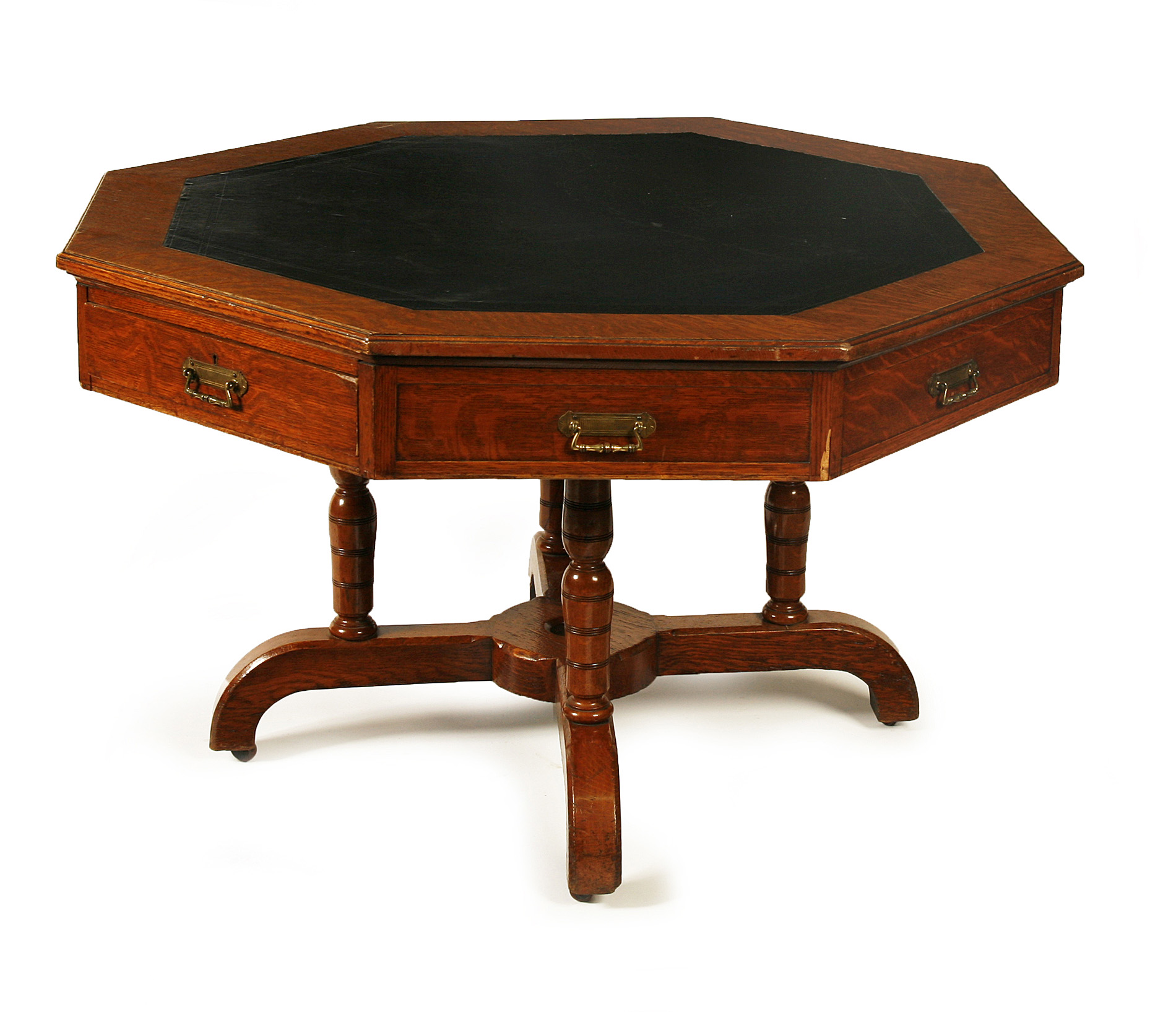 OAK HEXAGONAL DRUM TABLE