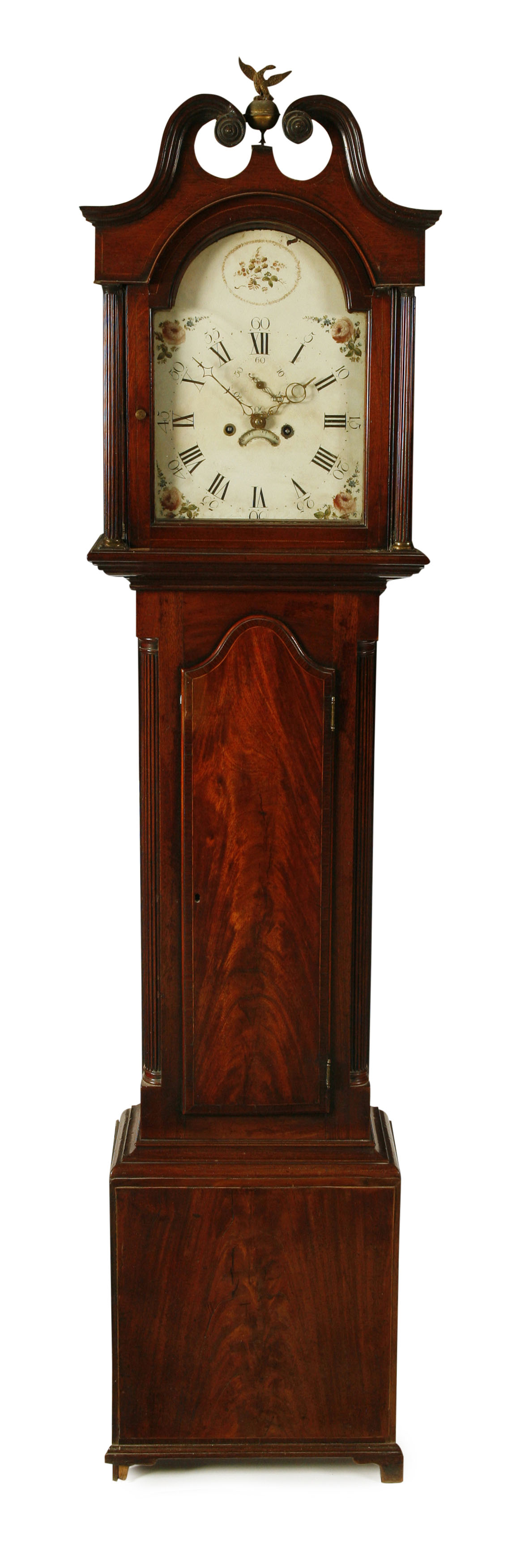GEORGIAN MAHOGANY EIGHT DAY LONGCASE CLOCK